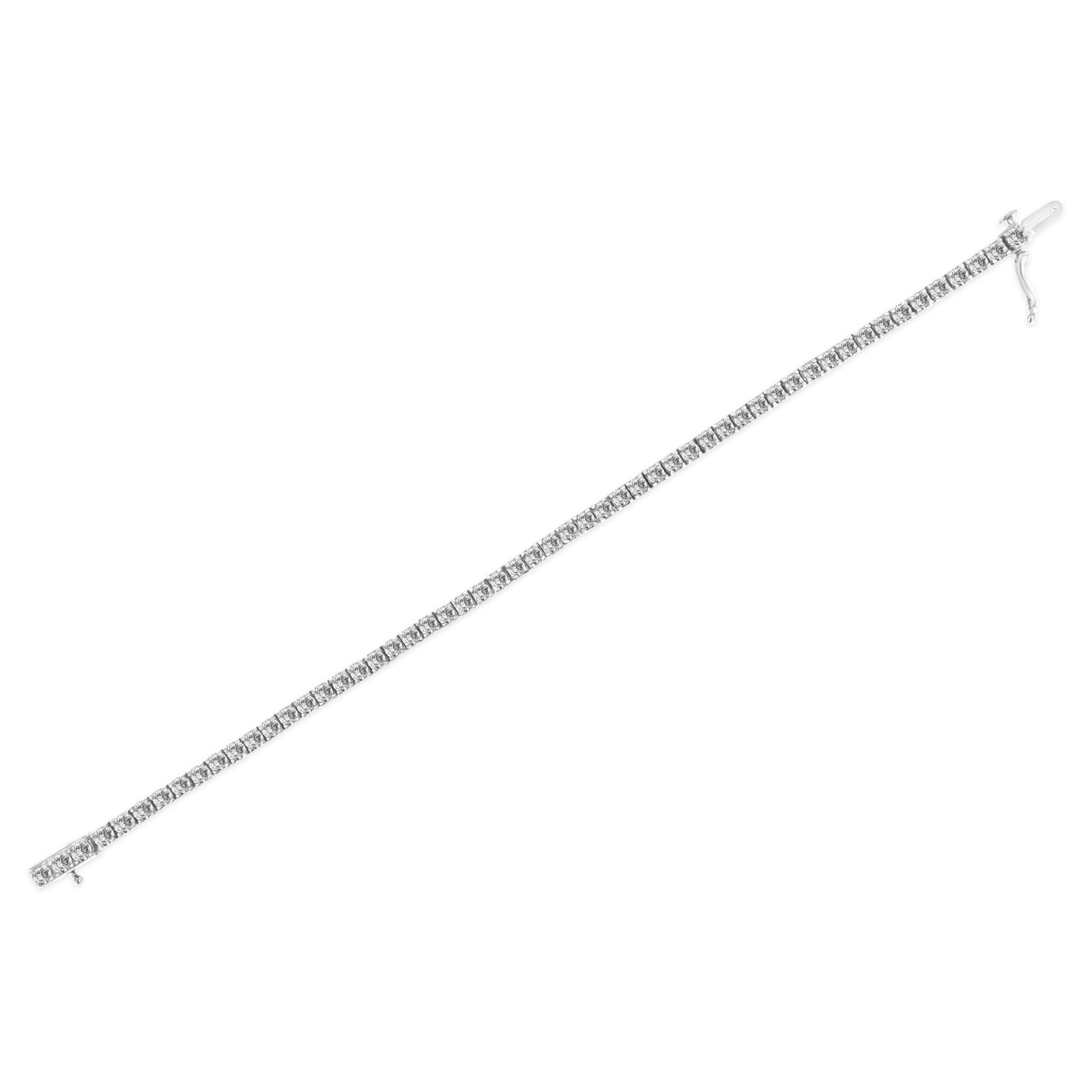 14K White Gold 5.00 Cttw Prong Set Lab Grown Round Diamond Classic Tennis Bracelet - 7.25" - 4