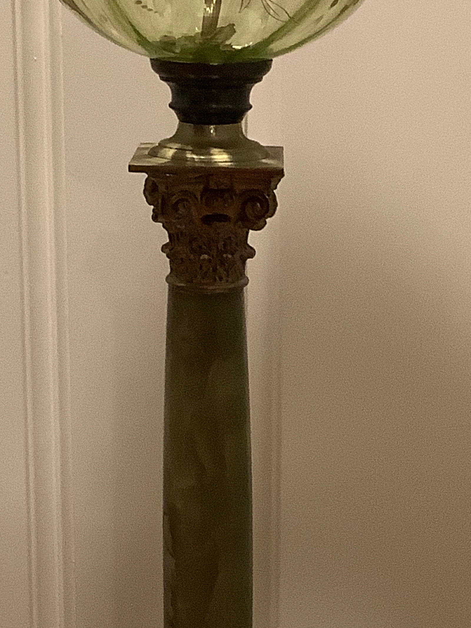 1950s Green Marble Table Lamp - 4