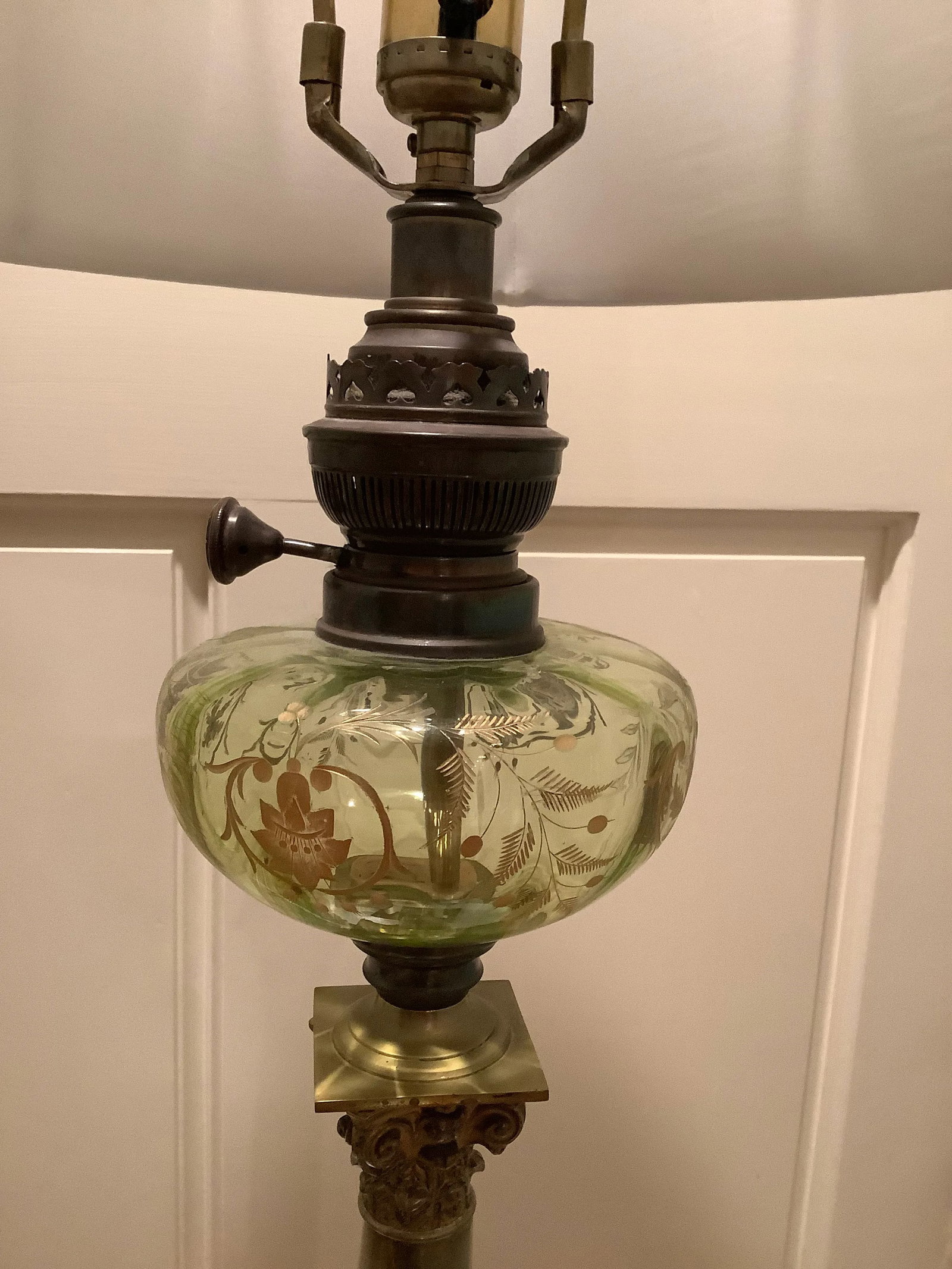 1950s Green Marble Table Lamp - 6