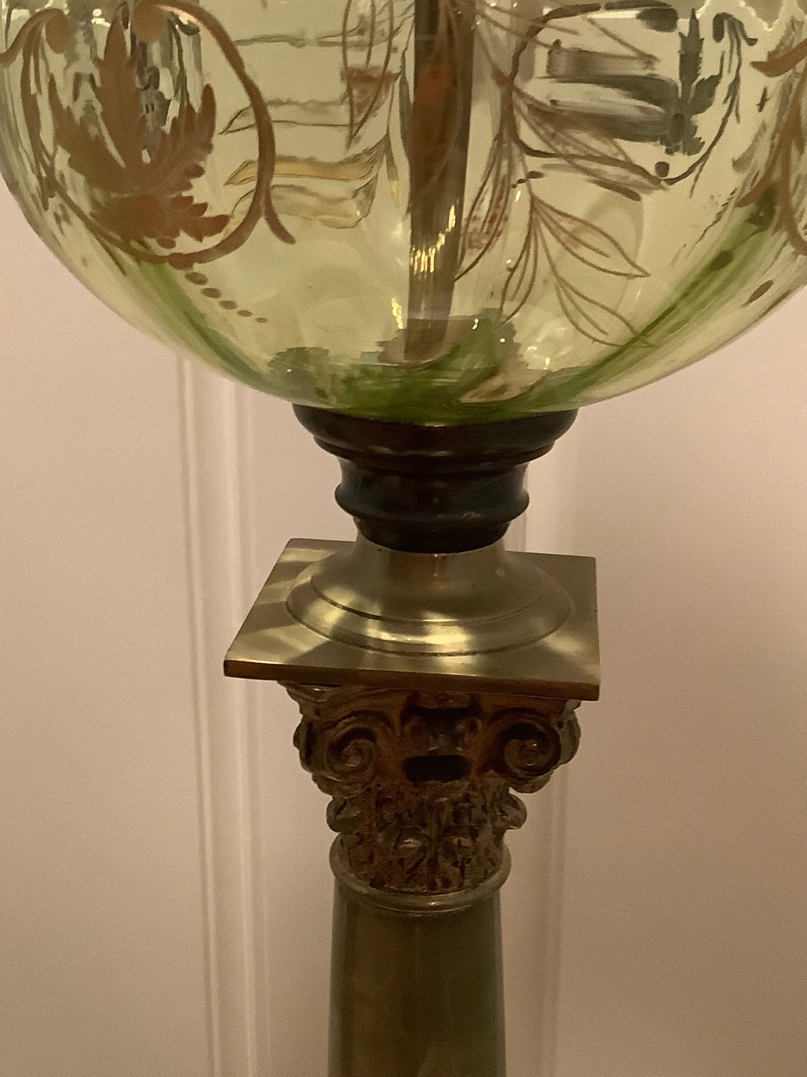 1950s Green Marble Table Lamp - 7