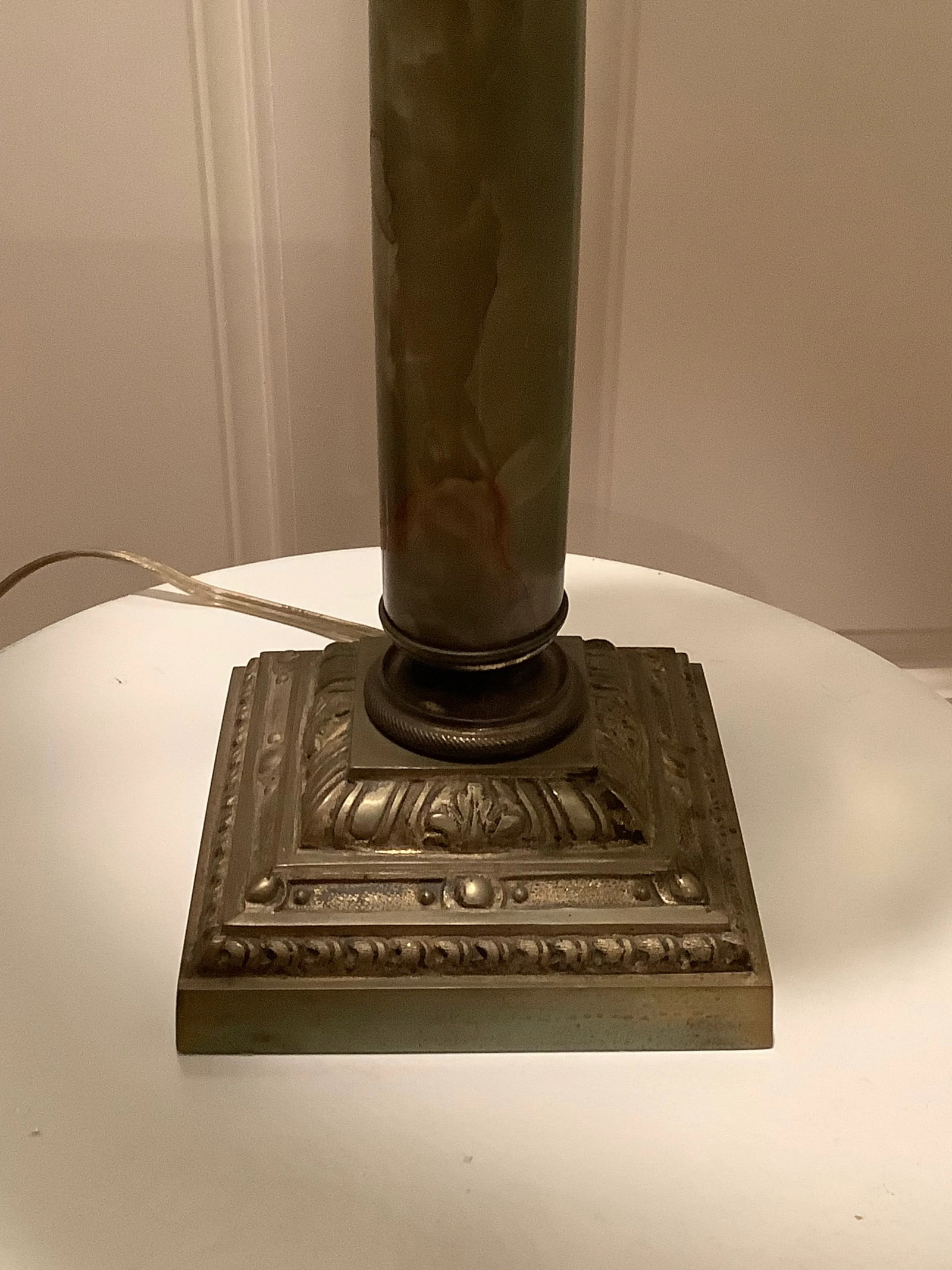 1950s Green Marble Table Lamp - 8