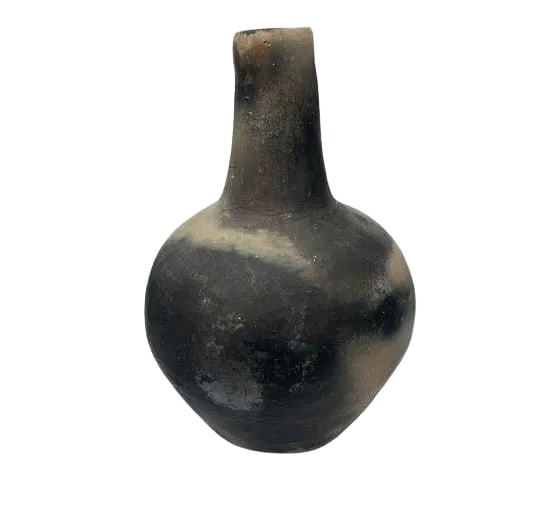 Gafsa Clay Vessel: This Gafsa clay vessel hails from Tunisia, specifically the town of Gafsa known for its pottery craftsmanship. This traditional vessel is crafted from locally sourced clay, showcasing the region's