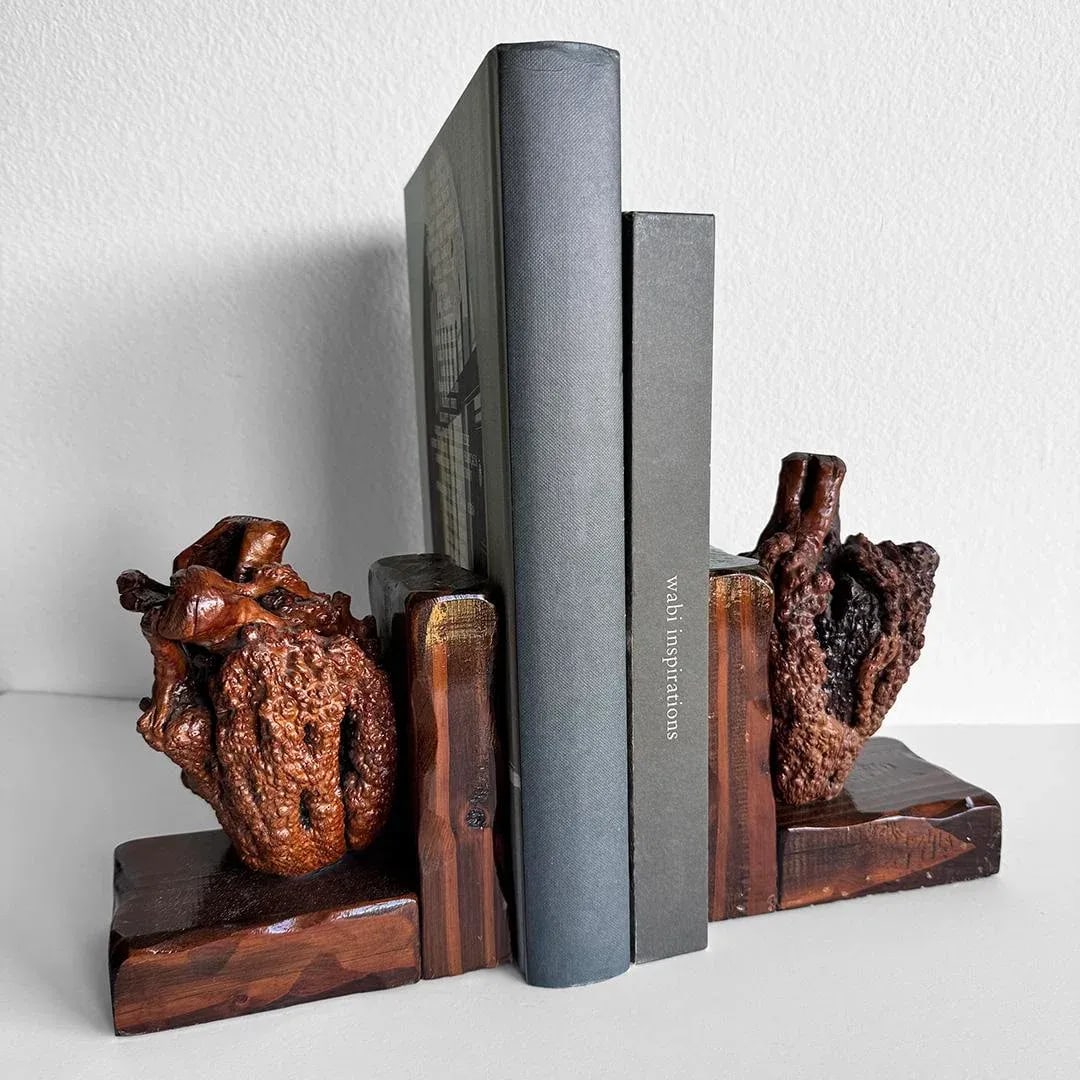 Vintage Burlwood Bookends - a Pair - 3