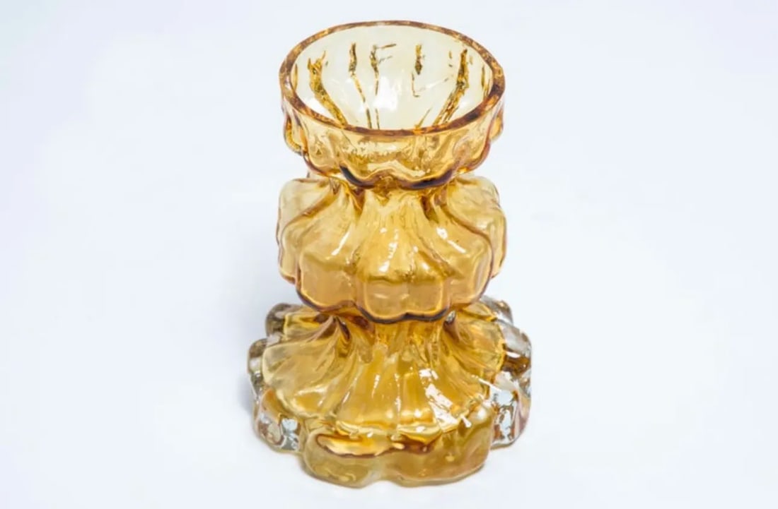 Vintage Ingrid Glass Rock Crystal Vase - 7