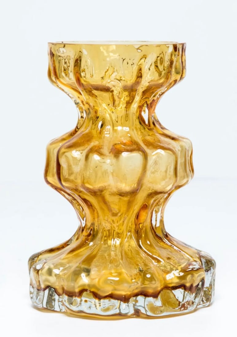 Vintage Ingrid Glass Rock Crystal Vase - 8