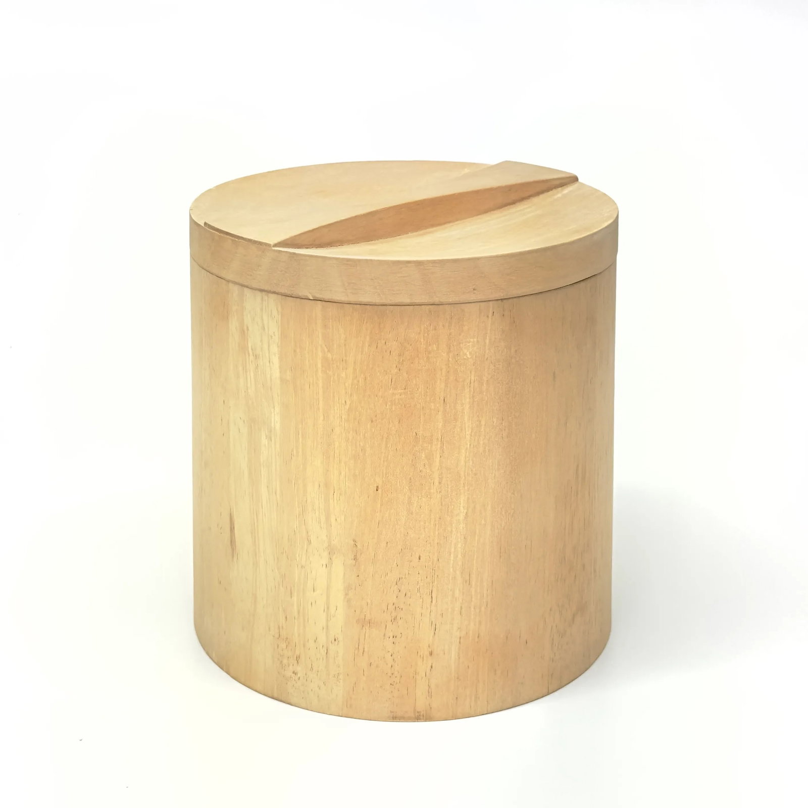 Minimalist Cylindrical Blond Wood Ice Bucket Attributed to Georges Briard - 2