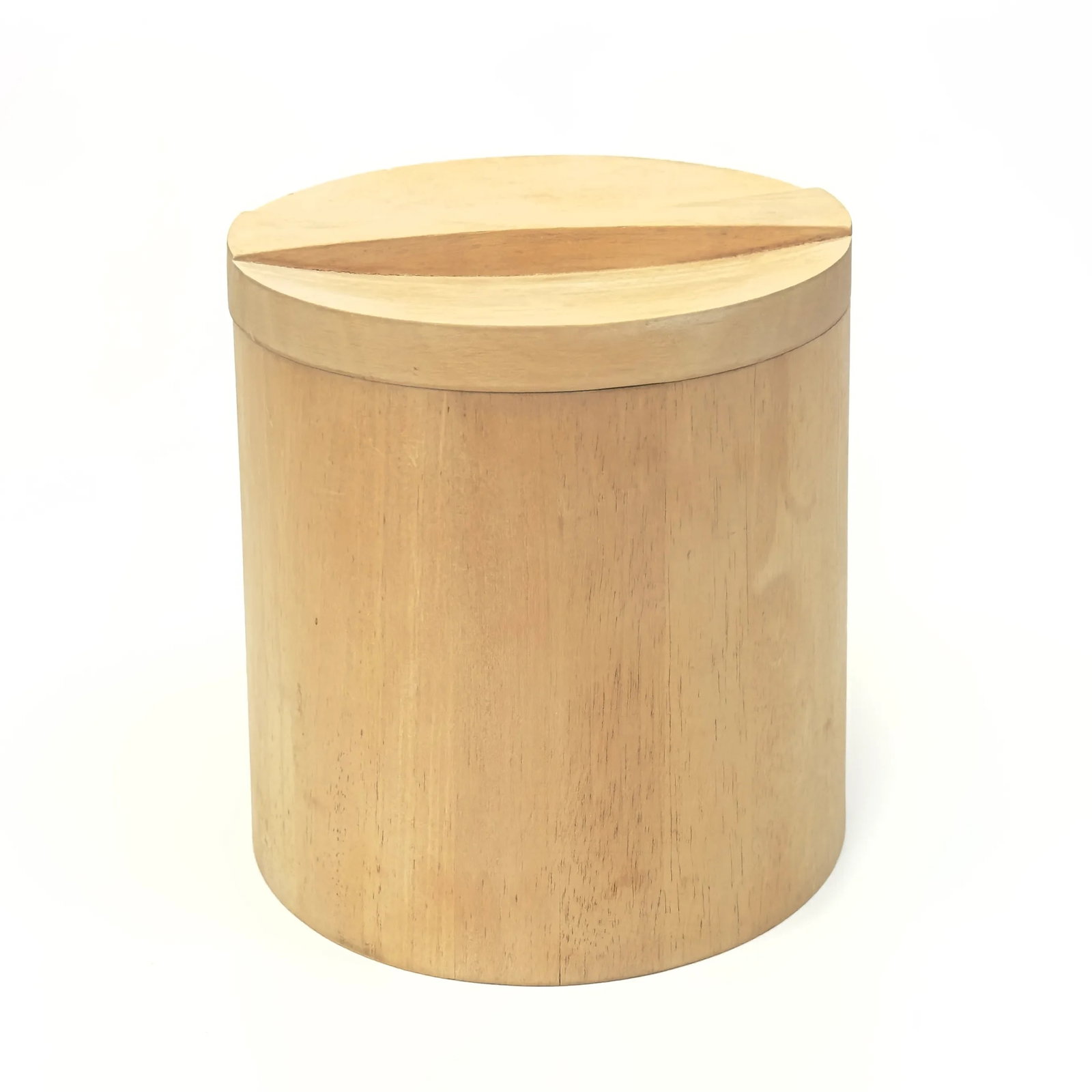 Minimalist Cylindrical Blond Wood Ice Bucket Attributed to Georges Briard - 3