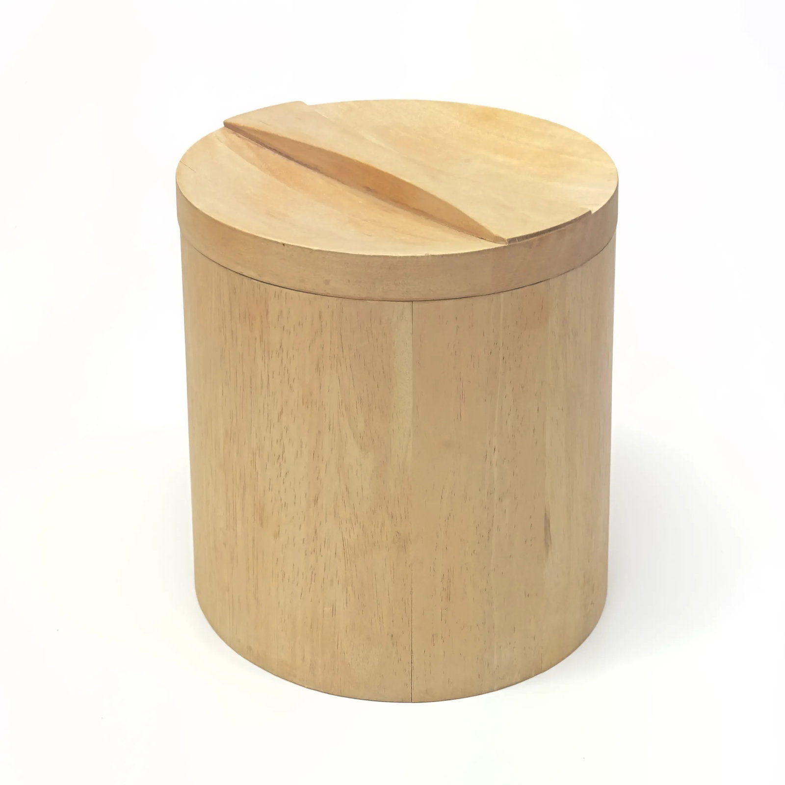 Minimalist Cylindrical Blond Wood Ice Bucket Attributed to Georges Briard - 7