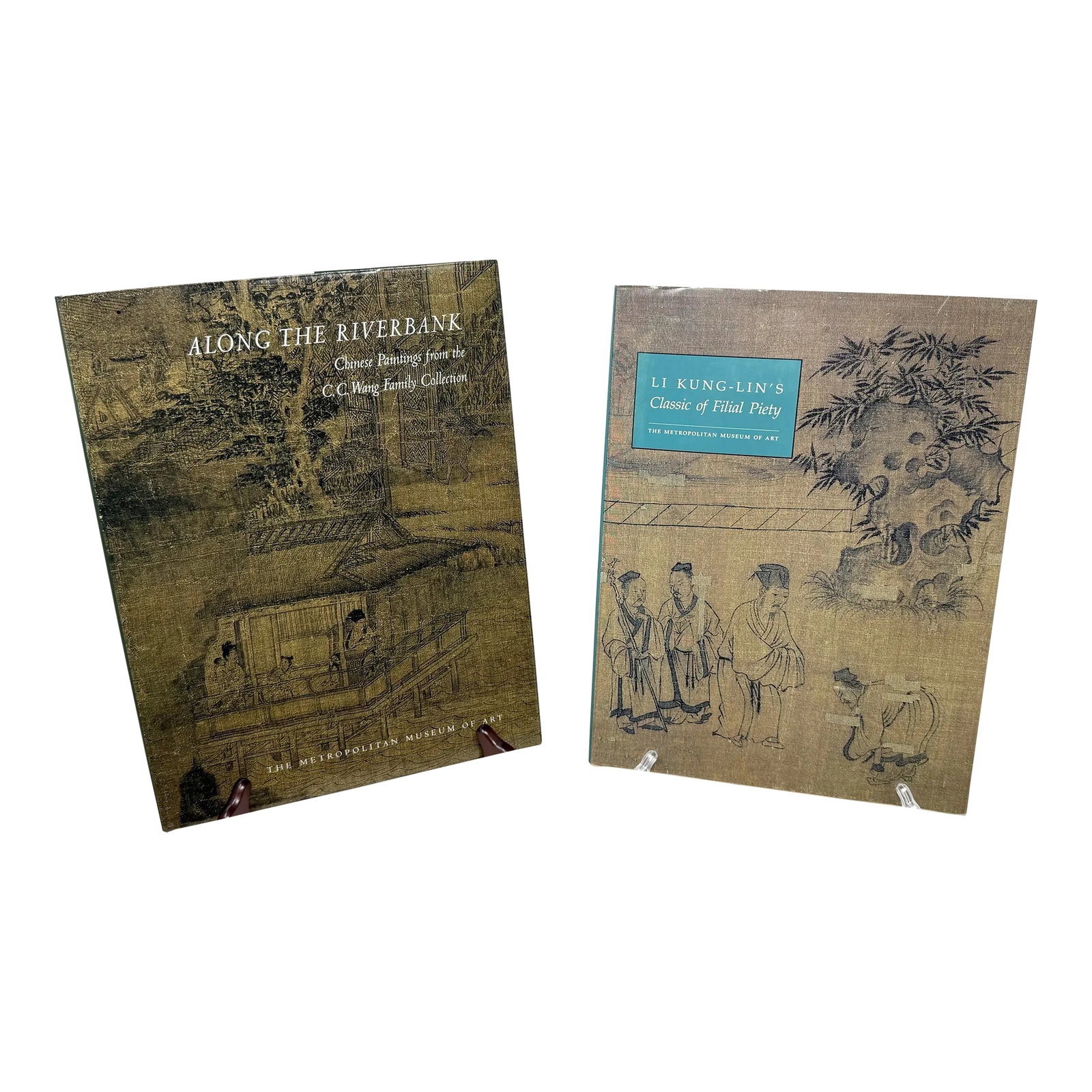 Late 20th Century Along the Riverbank & Li Kung-Lin's Filial Piety Hardcover Set - Metropolitan Muse: Along The Riverbank - Chinese Paintings from the C.C. Wang Family Collection by The Metropolitan Museum of Art Copyright 1999 Overview This publication celebrates the promised gift to The Metropolitan