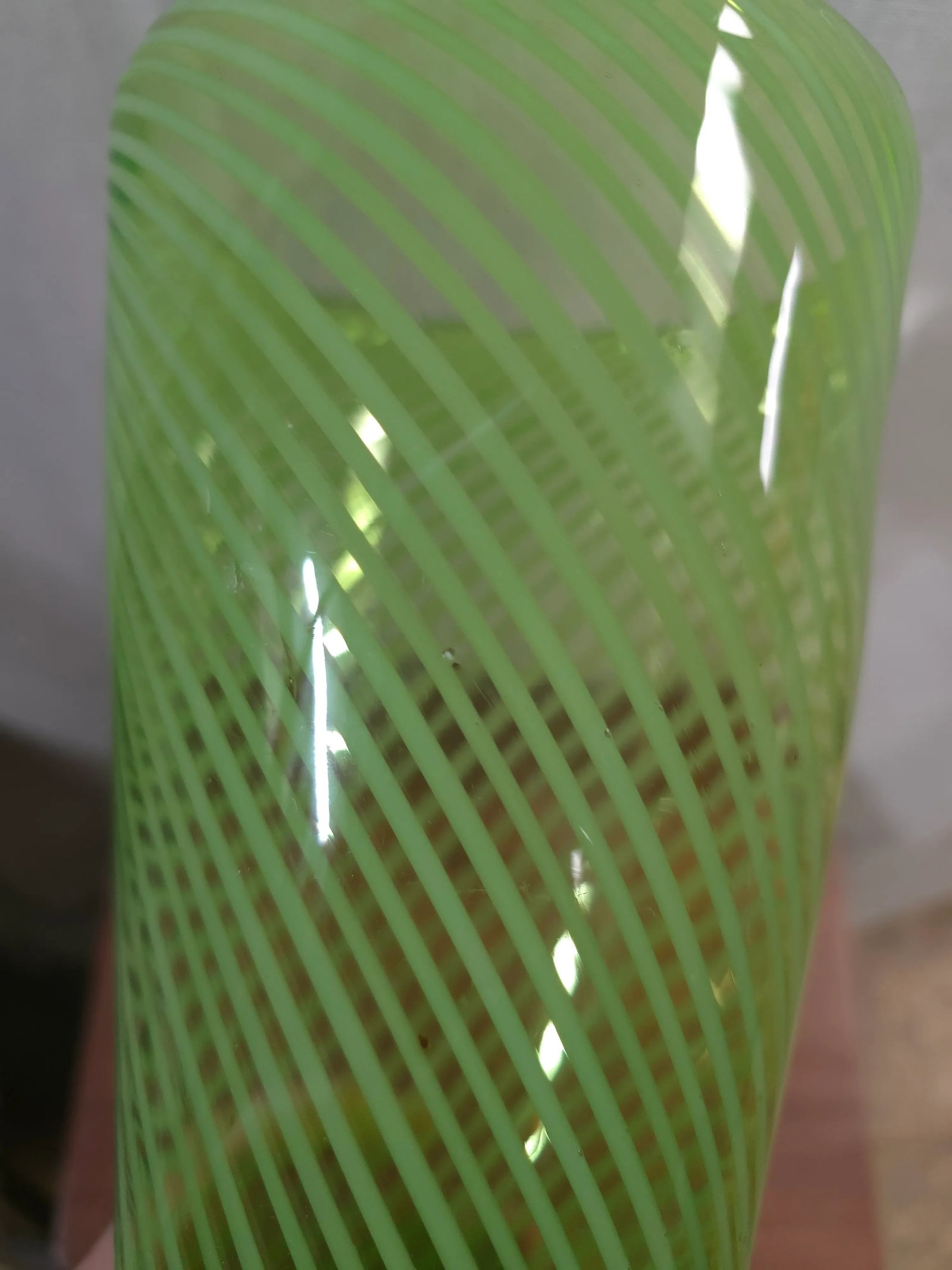 Late 20th Century Swirl Pattern Art Glass Vase - 3