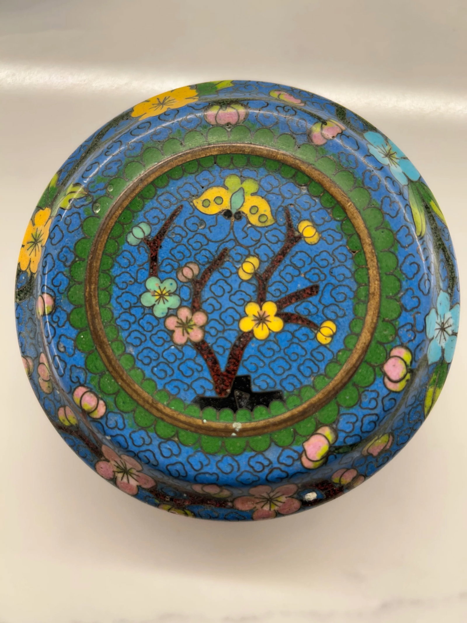 1950s Small Blue Cloisonne Reversible Jewel Box - 2