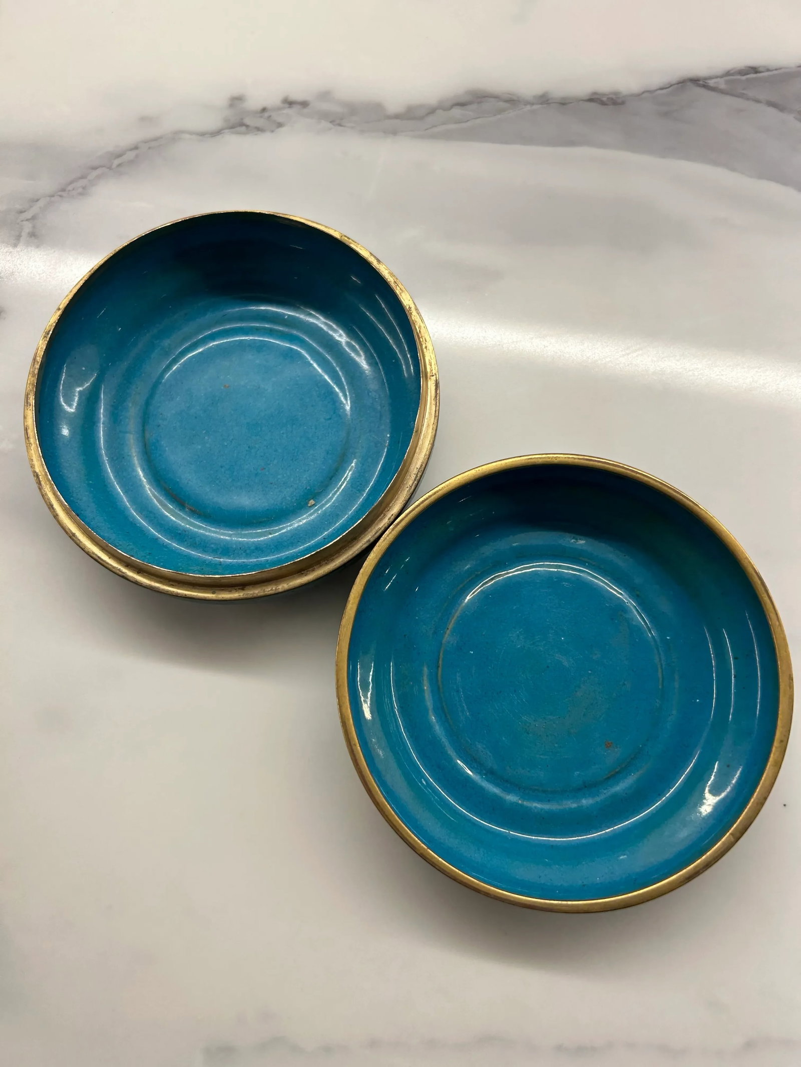 1950s Small Blue Cloisonne Reversible Jewel Box - 5