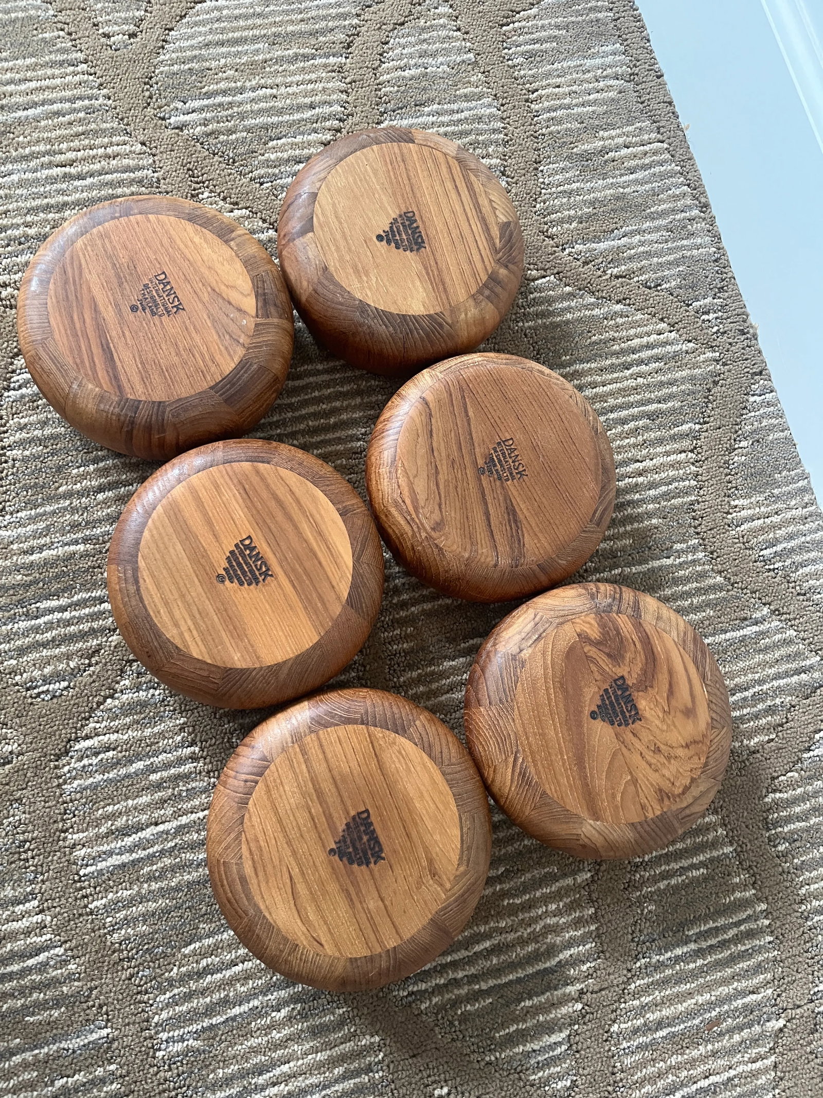 Vintage Dansk Staved Teak Serving Bowls by Jens Quistgaard Jhq Thailand- 6 Pieces - 3