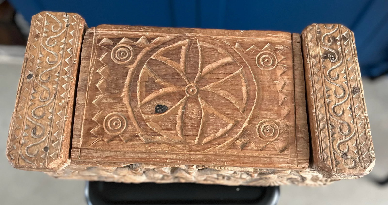 Vintage Handcrafted Carved Hindu Vibhuti Box - 5