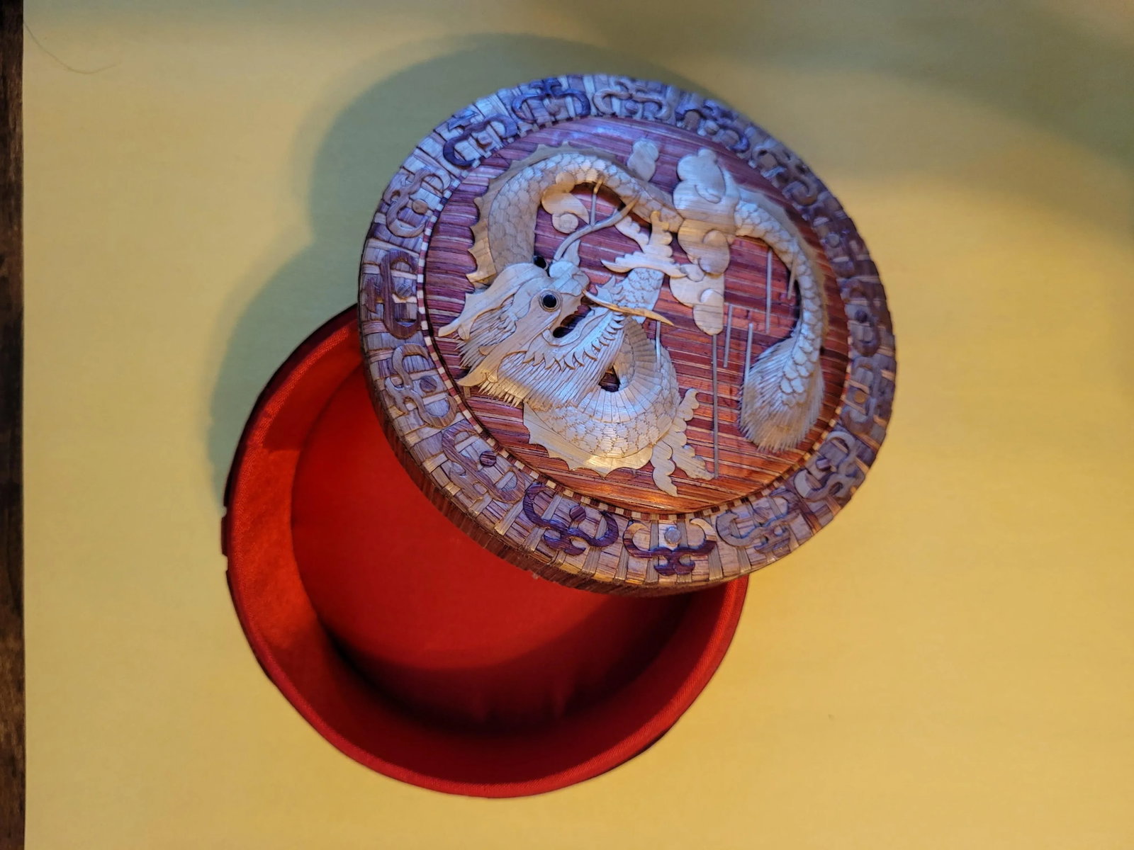 Late 20th Century Bamboo Dragon Trinket Box - 4