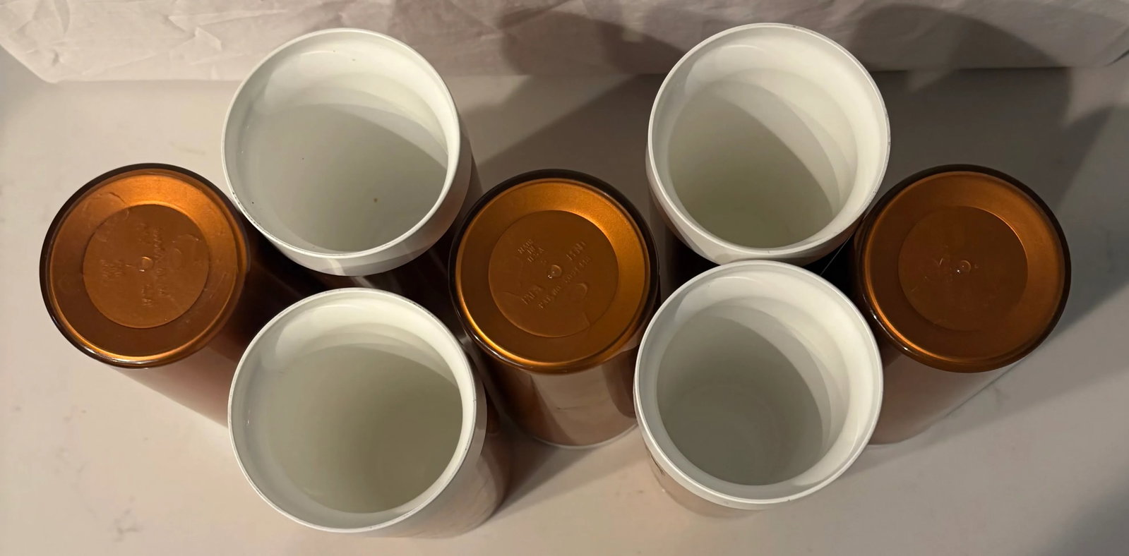 1960's Mid Century Modern Tall Insulated Copper Tumblers - Set of 7 - 5