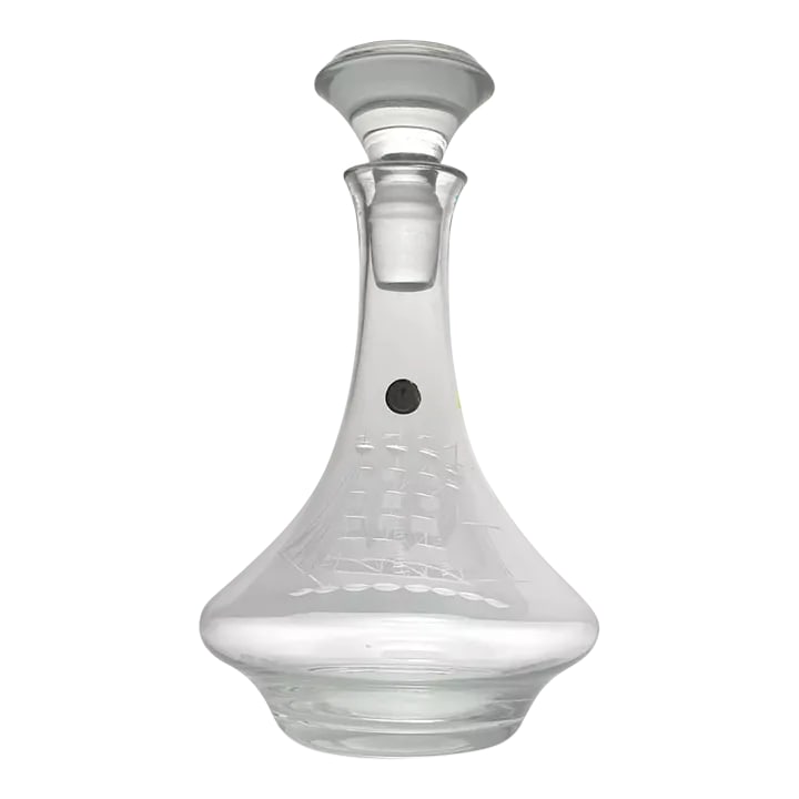 1970s 1970s Toscany "Clipper Ship" Liquor or Spirits Ships Decanter & Stopper: 1970s Toscany "Clipper Ship" Liquor or Spirits Ships Decanter & Stopper 11" 48oz No chips, cracks, or fleabites. Height 11 1/2" Length 7" Holds 48oz Circa 1970s Condition: Alterations: Original