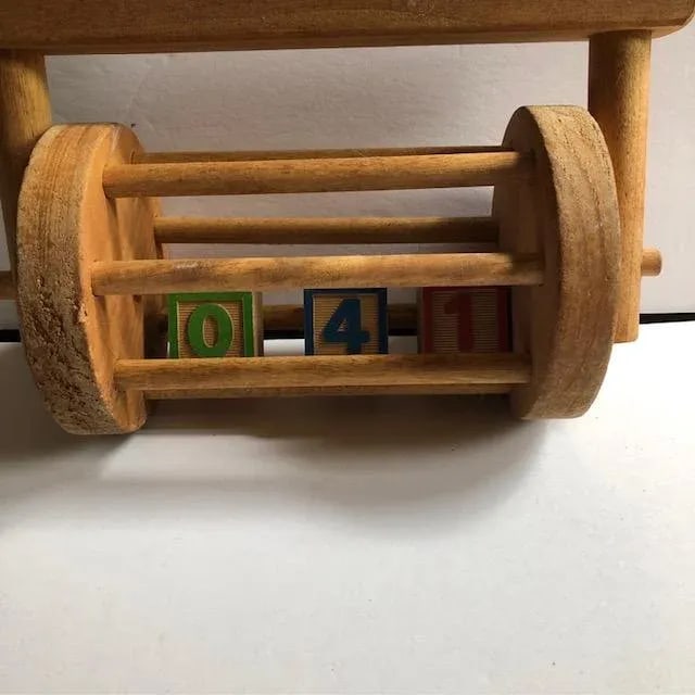 Vintage Wooden Child's Rolling Blocks Toy - 2
