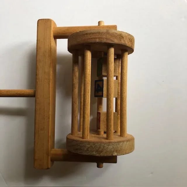 Vintage Wooden Child's Rolling Blocks Toy - 3