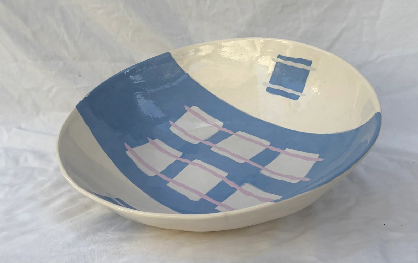 1980's Memphis Style Studio Pottery Bowl, Signed by Artist - 3