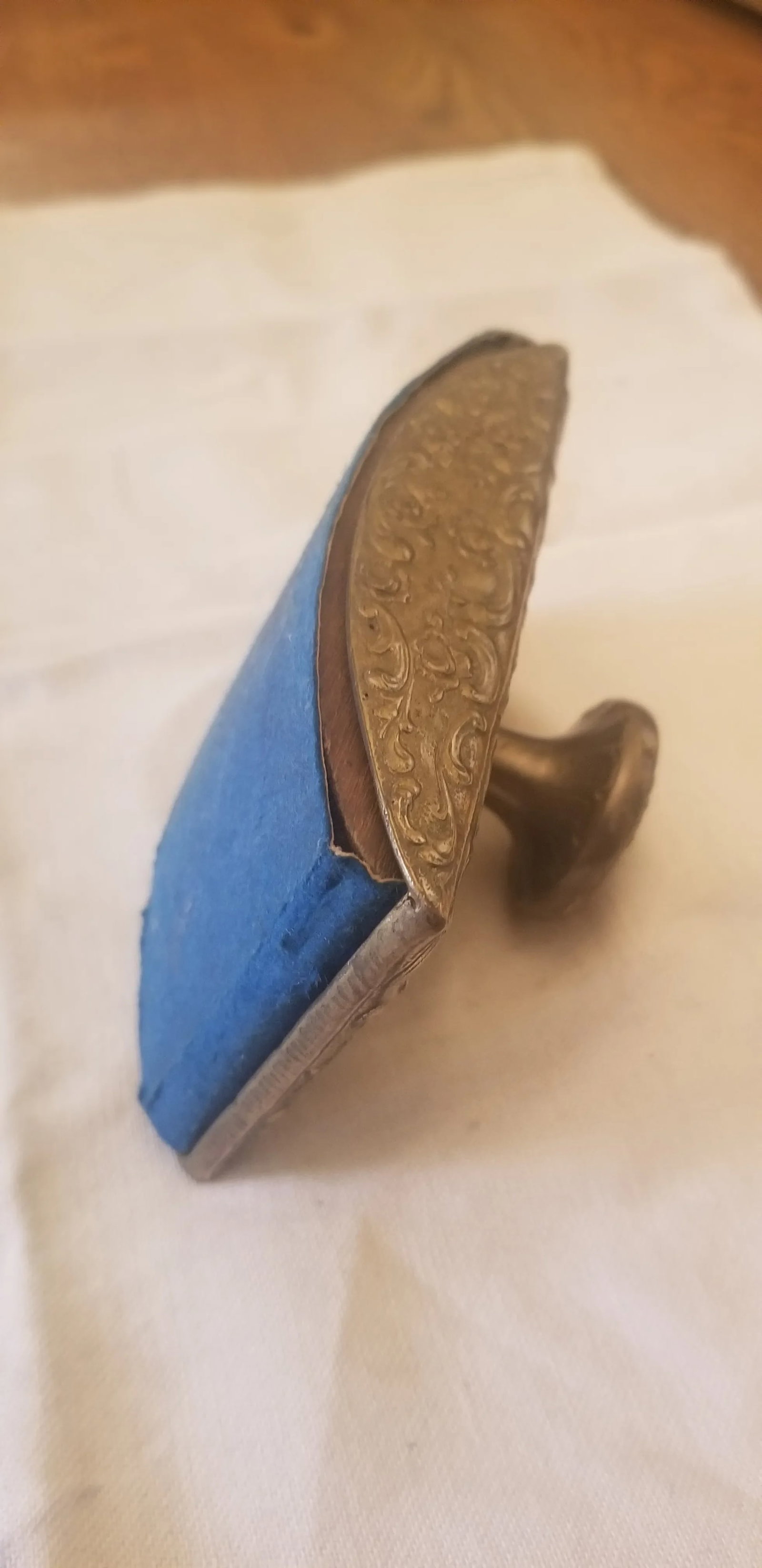 Antique Victorian Brass Inkwell Set of 3 Pieces - 4