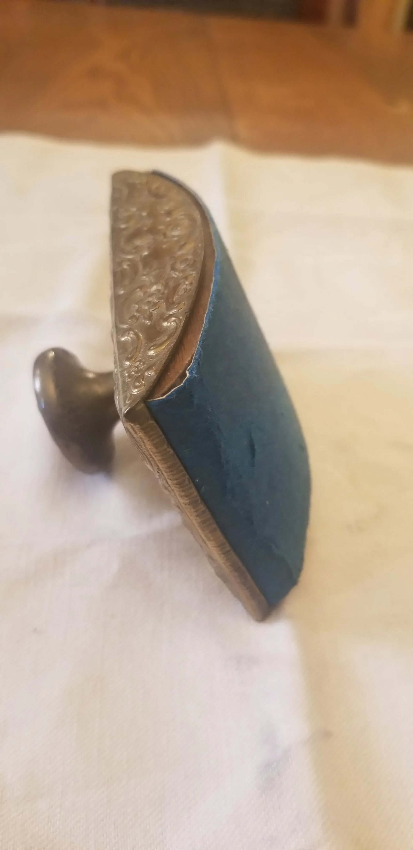 Antique Victorian Brass Inkwell Set of 3 Pieces - 6