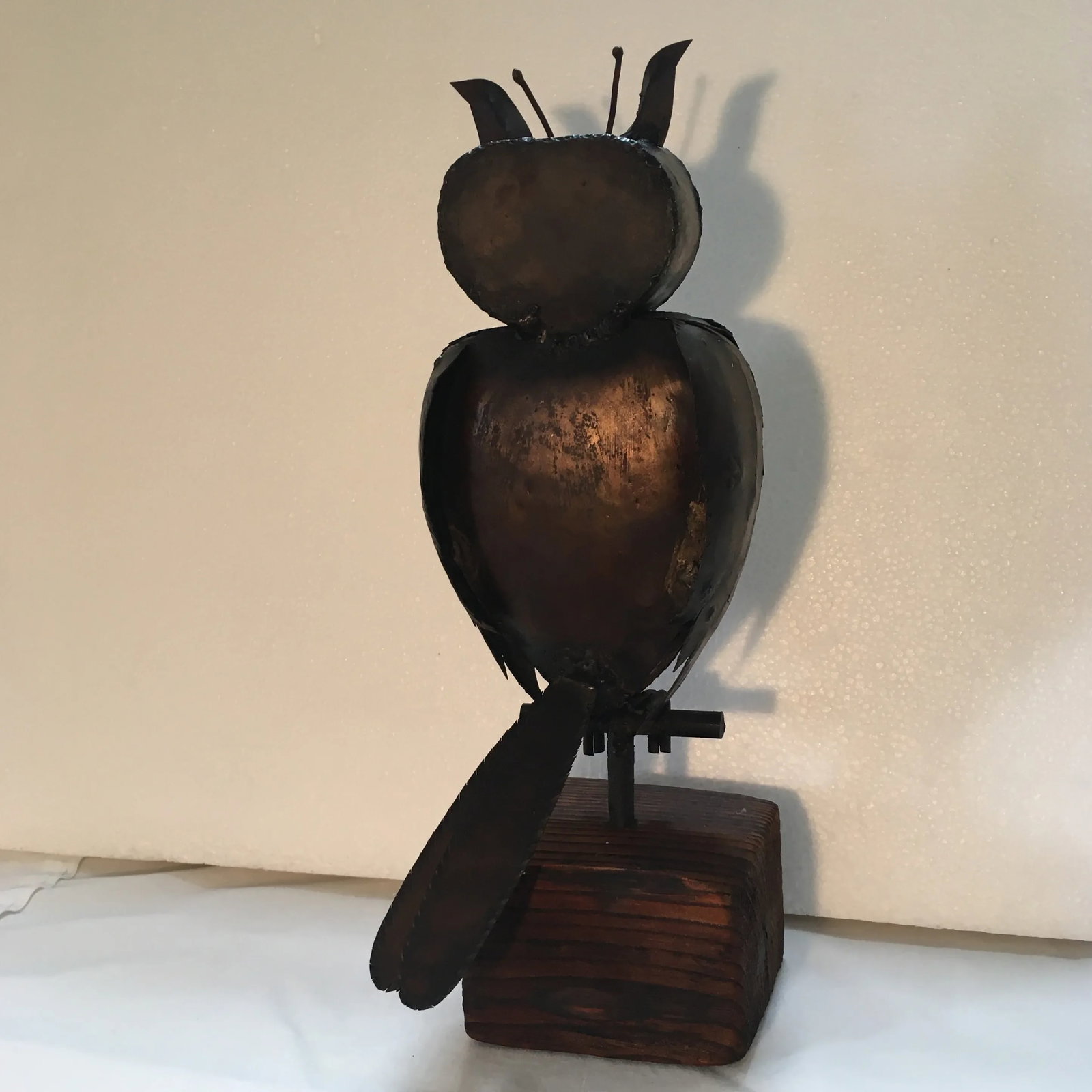 1960s Brutalist Goolgly Eyed Owl Sculpture - 2