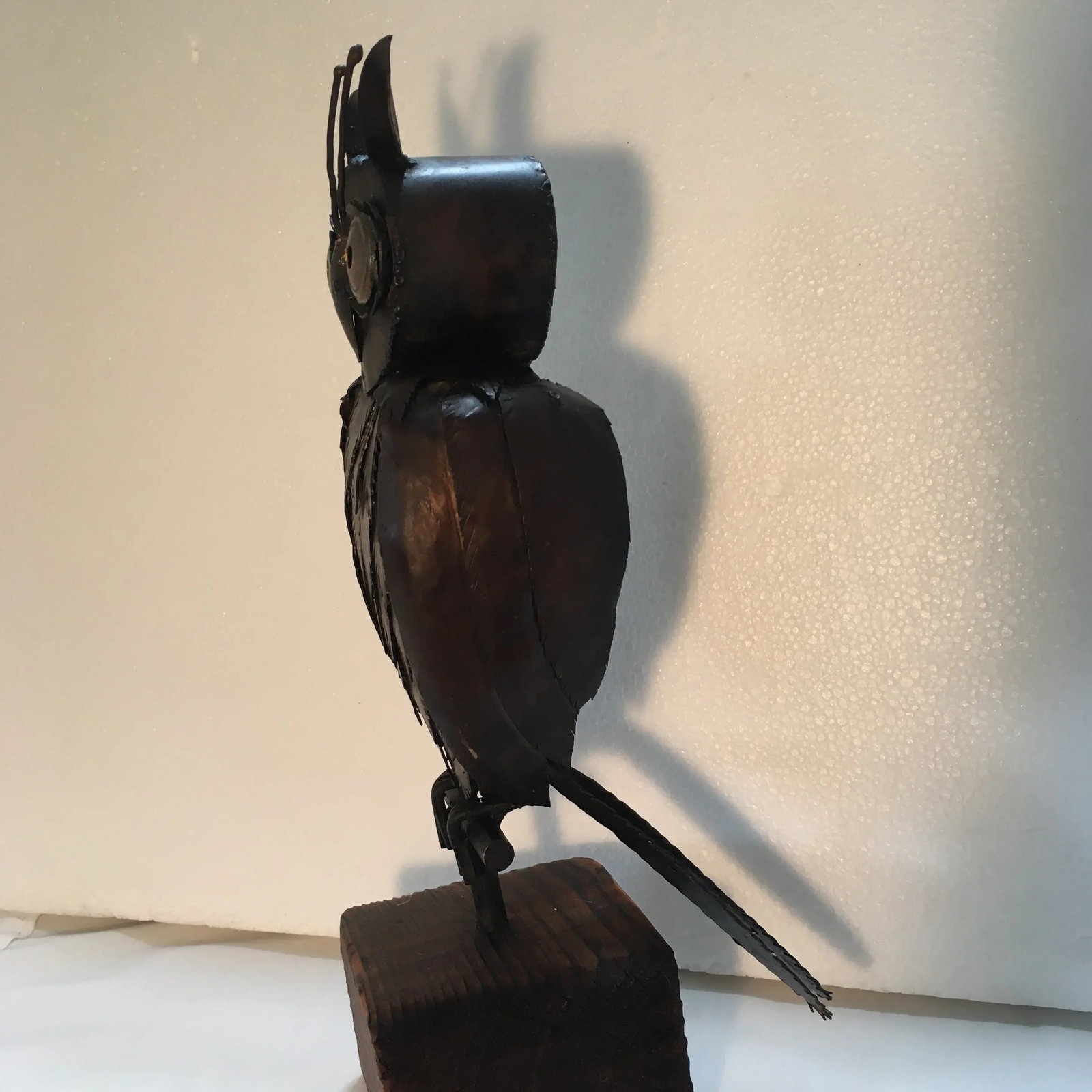 1960s Brutalist Goolgly Eyed Owl Sculpture - 6