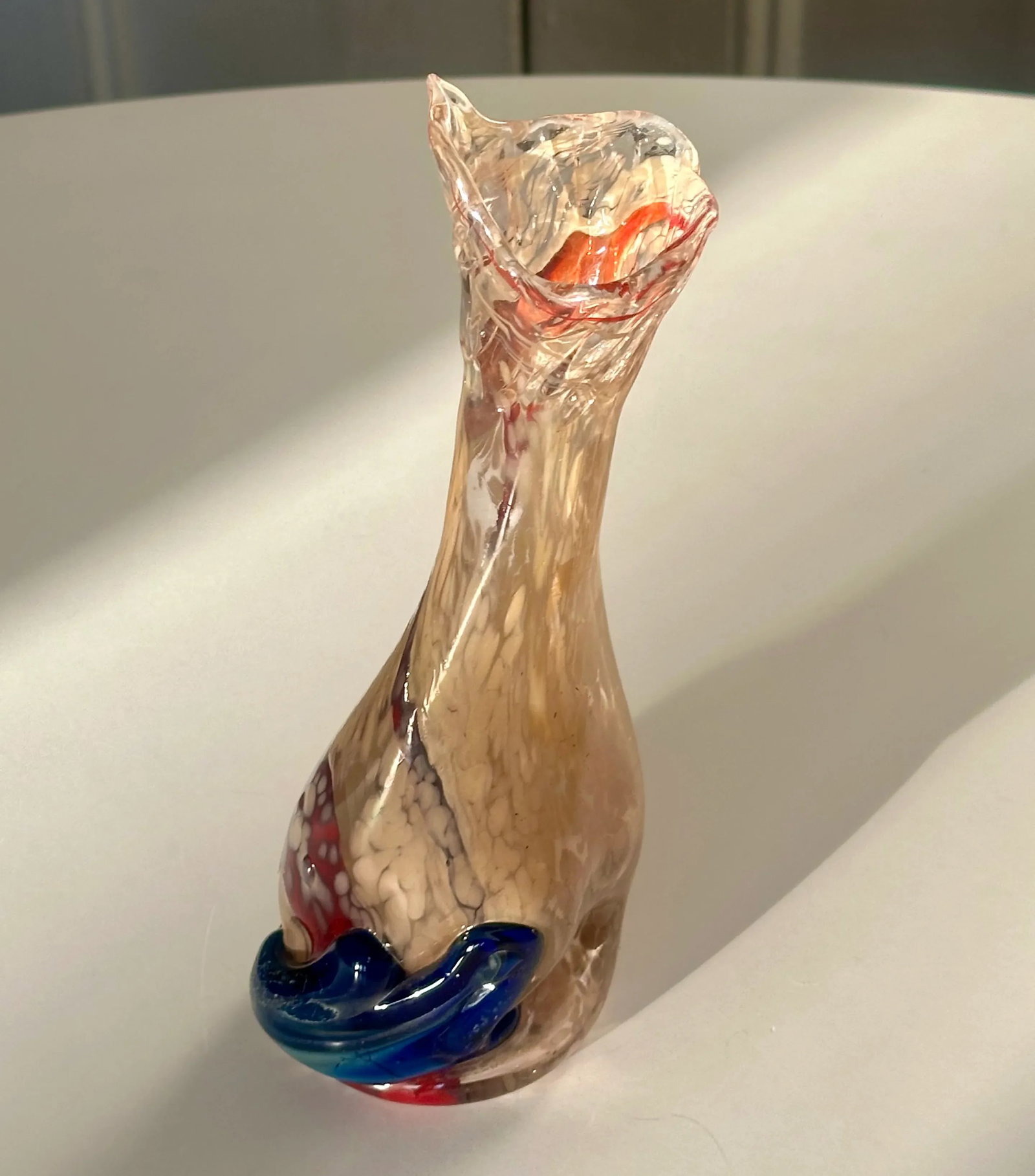 Barbarico Cenedese Art Glass Vase Murano Italy 1970s Post Modern - 3