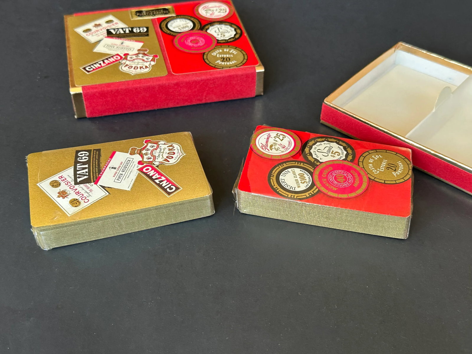 Vintage Mid Century Casino Bar Double Playing Card Set - 6