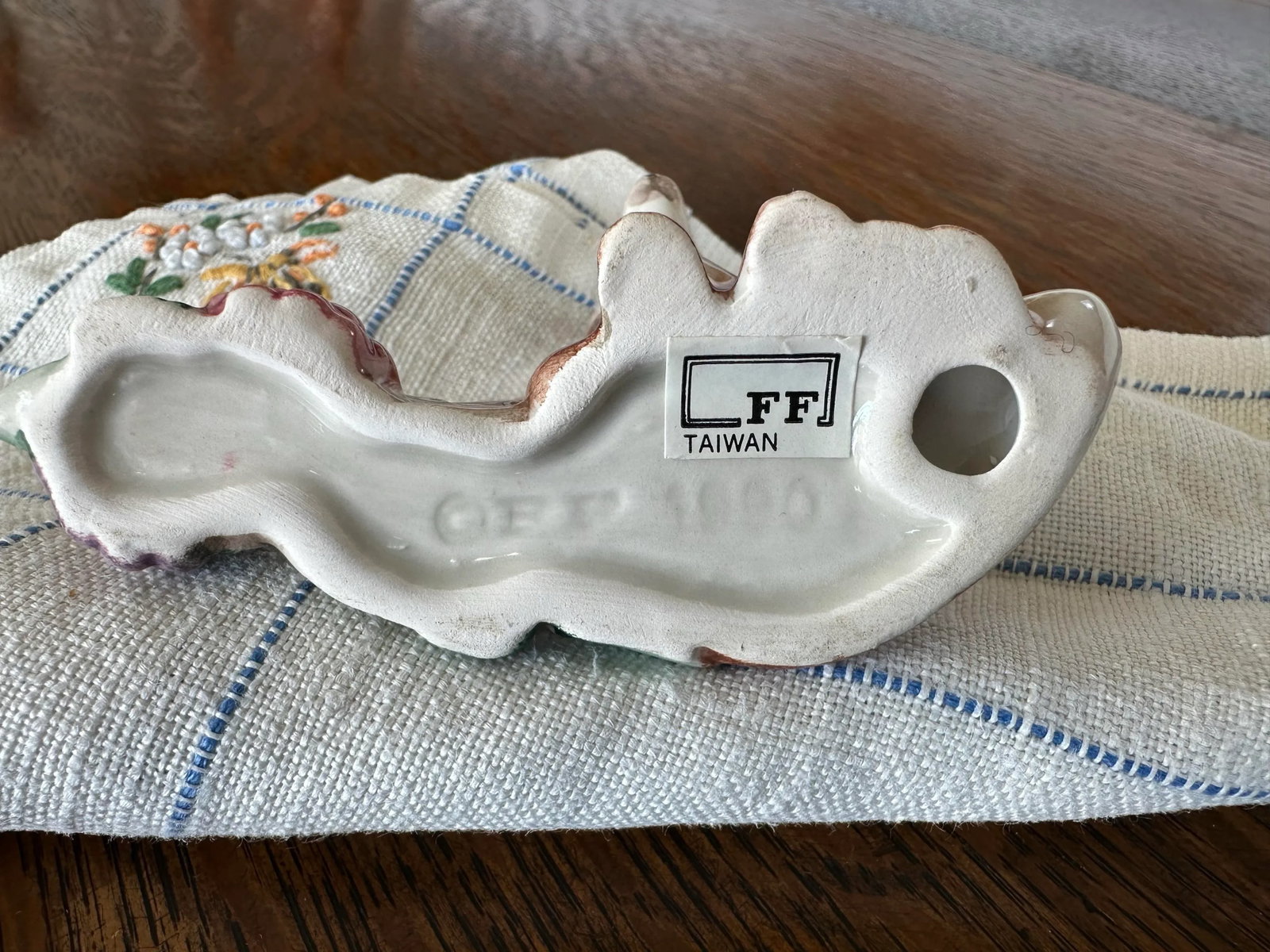 1990's Fitz & Floyd Reynard the Fox With Log Woodland Floral Ceramic Napkin Rings - Set of 4 - 9