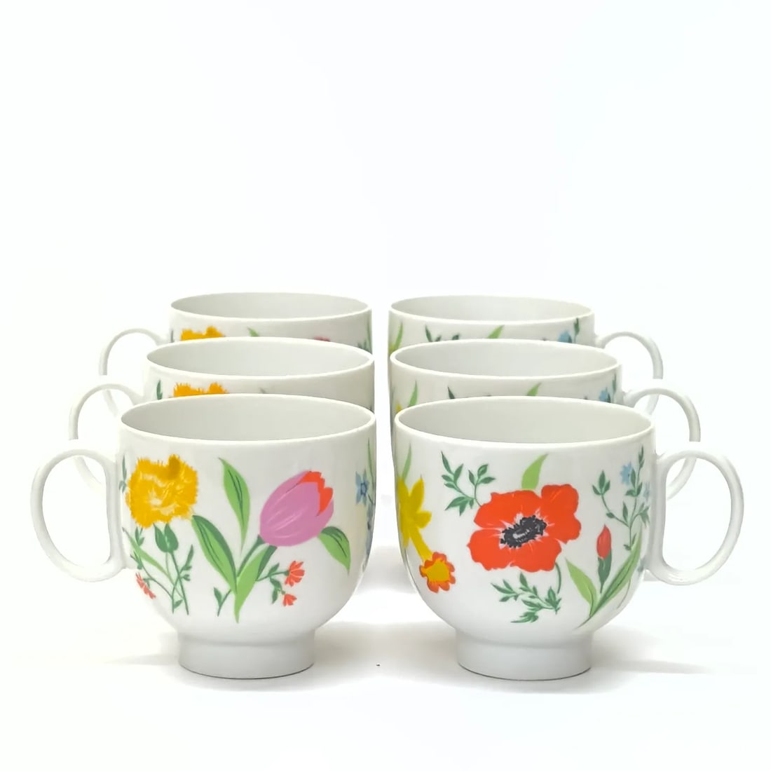 Exuberant Primavera Fine Porcelain Teacups by Heinrich Germany - 3