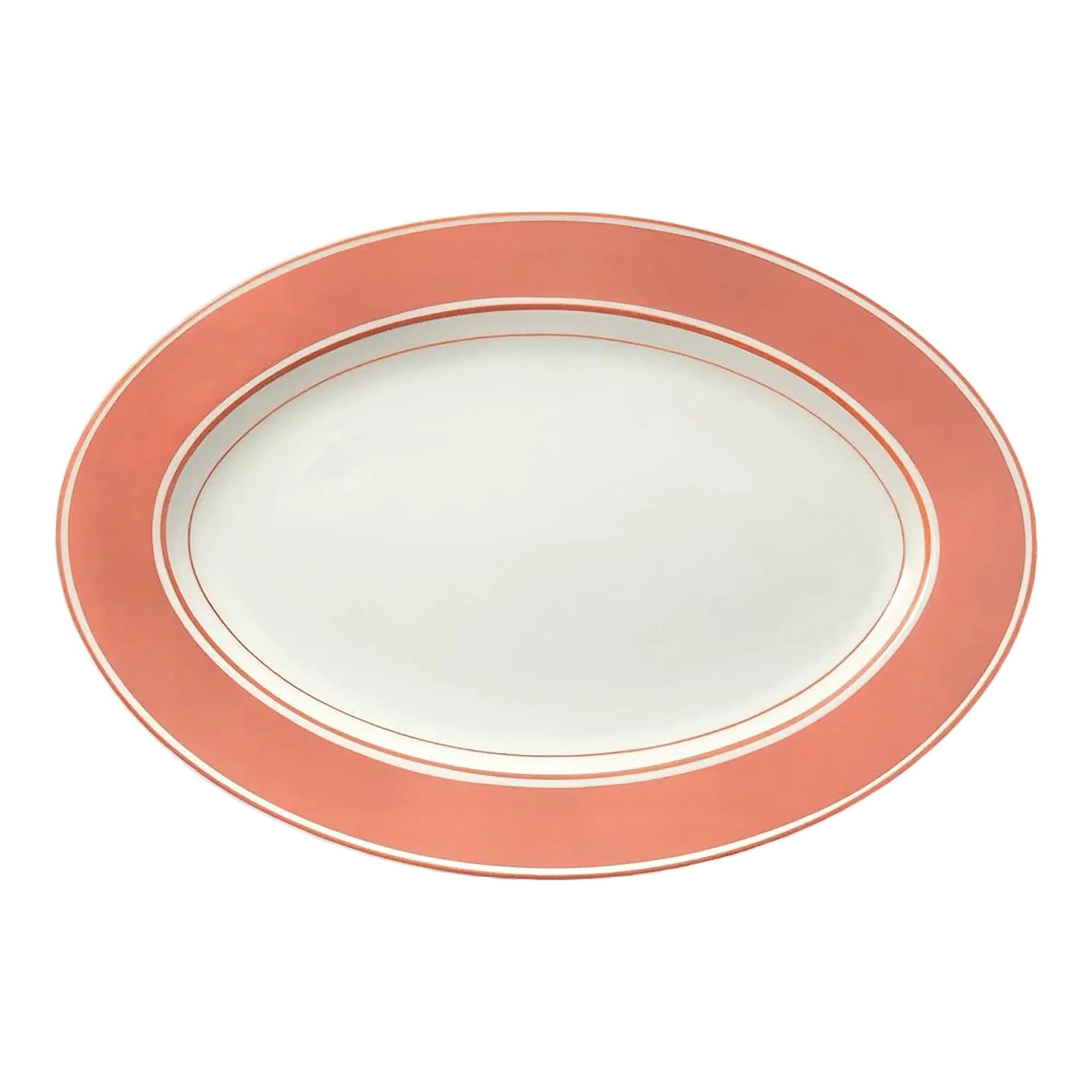 1980s Fitz & Floyd "Rondelet (Terra Cotta)" Oval Porcelain Serving Platter: Fitz & Floyd "Rondelet (Terra Cotta)" Oval Porcelain Serving Platter 14 1/4" No chips, cracks, or fleabites. Length 14 1/4" Width 10 3/8" Height 1 1/4" Circa 1980s Condition: Alterations: Original