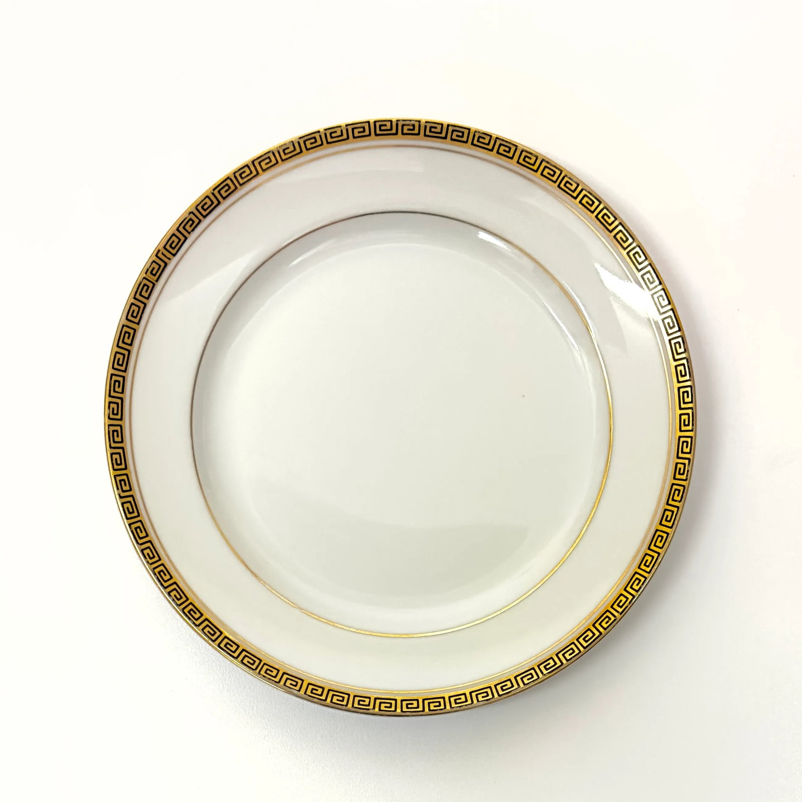 Gold Edged Porcelain Side Plates With Classic Greek Key Motif - Set of 6 - 3