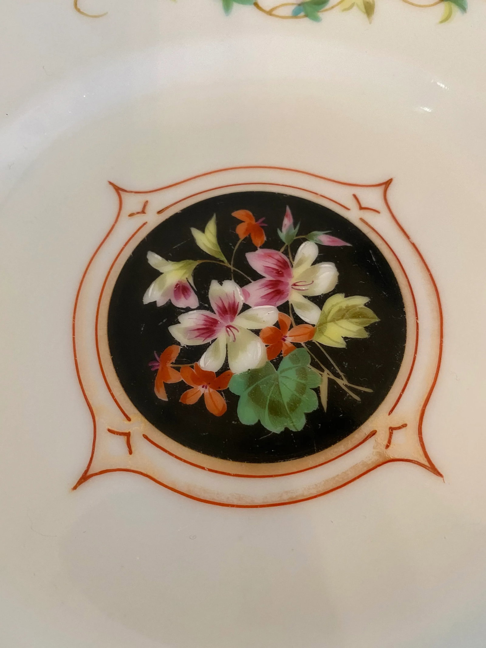 Antique Late 19th Century Floral Plates - Set of 3 - 2