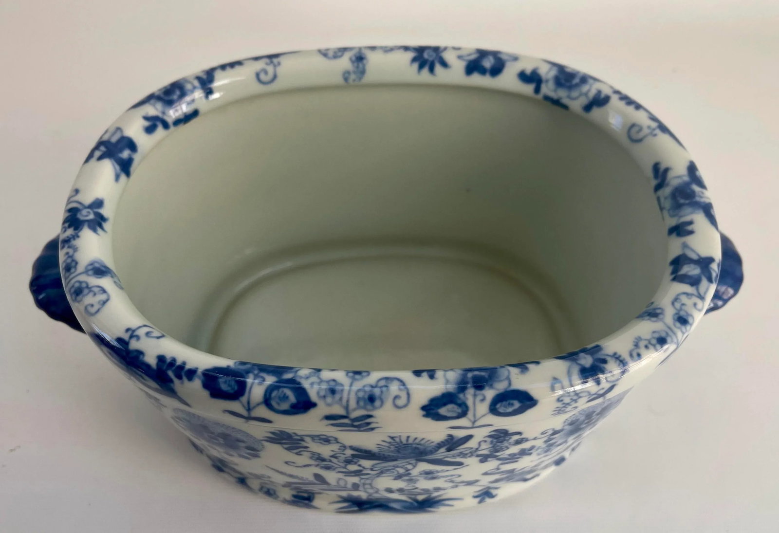 Chinese Export Style Porcelain Jardiniere Oval Bowl - 4