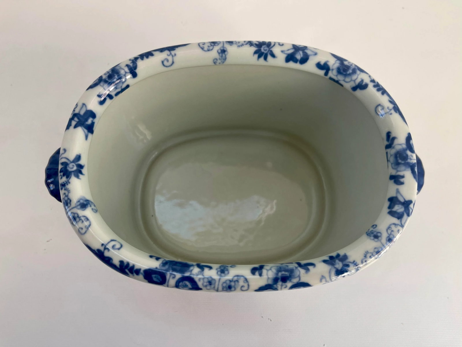 Chinese Export Style Porcelain Jardiniere Oval Bowl - 5