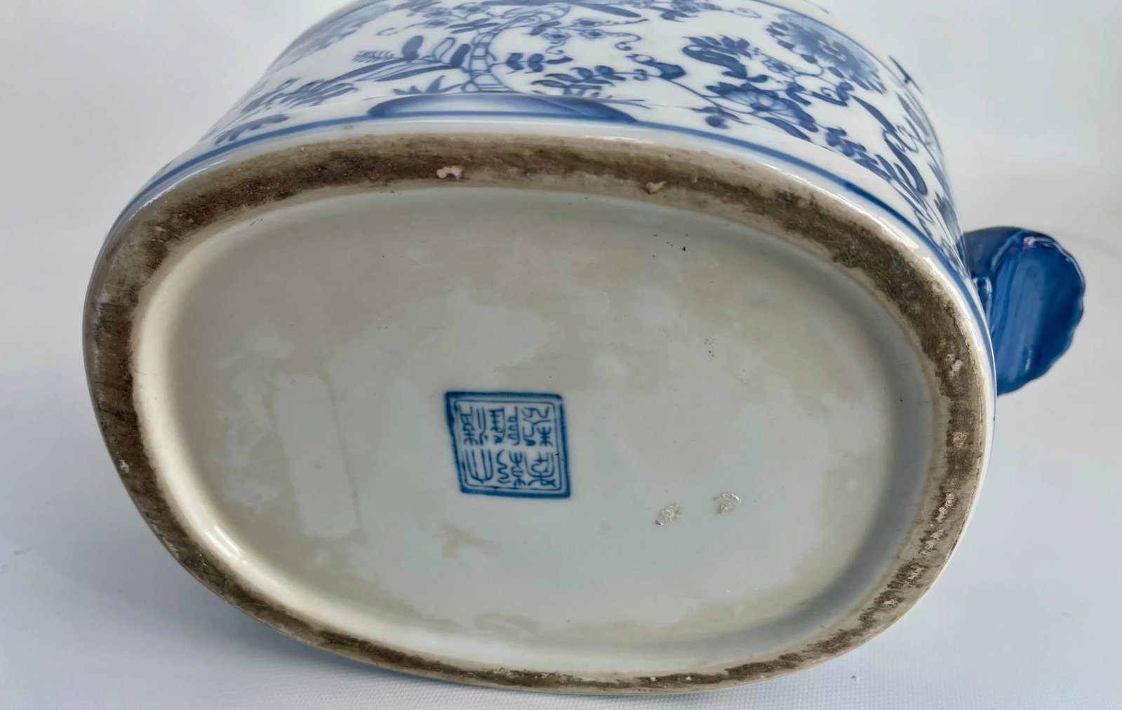 Chinese Export Style Porcelain Jardiniere Oval Bowl - 9