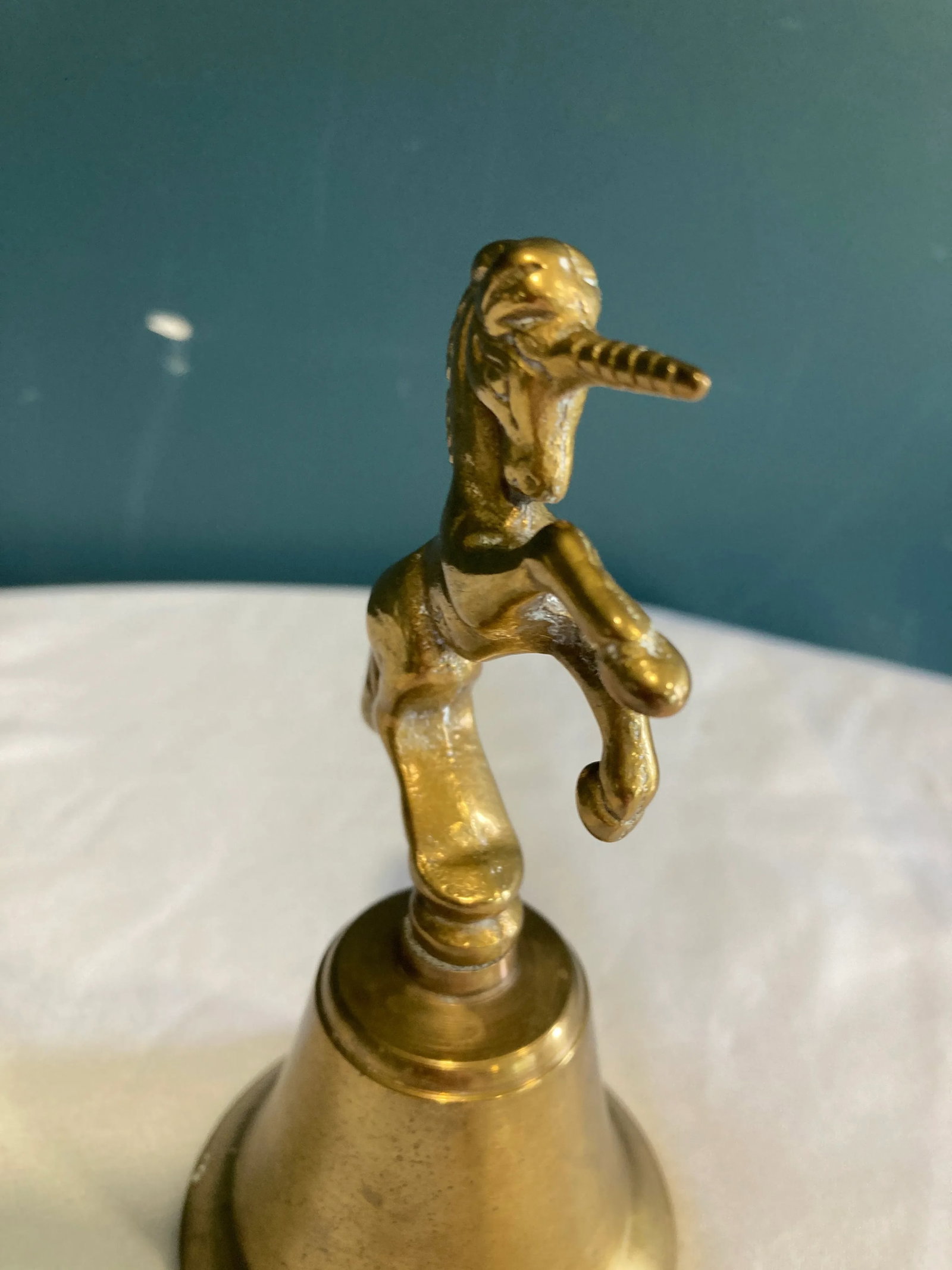 Vintage Brass Unicorn Bell - 2