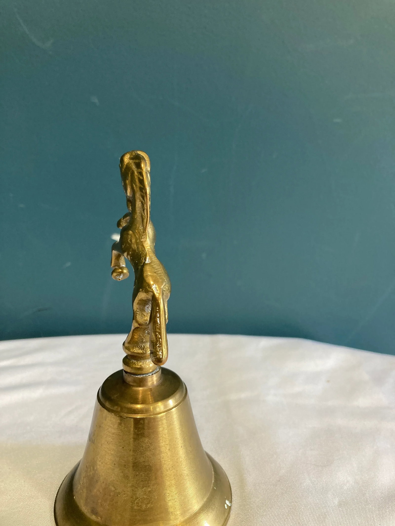 Vintage Brass Unicorn Bell - 4