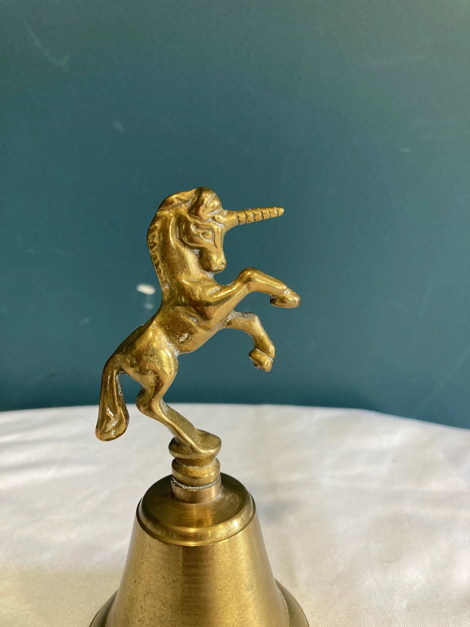Vintage Brass Unicorn Bell - 5