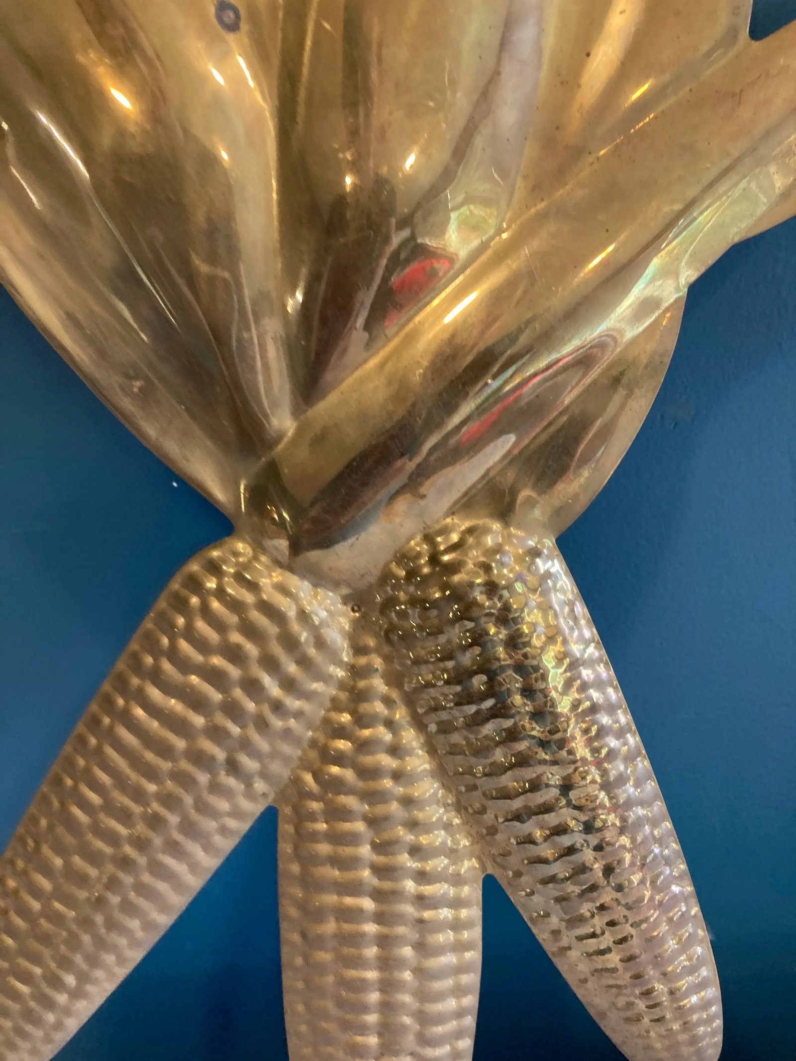 Vintage Solid Brass Corn Wall Hanging - 5
