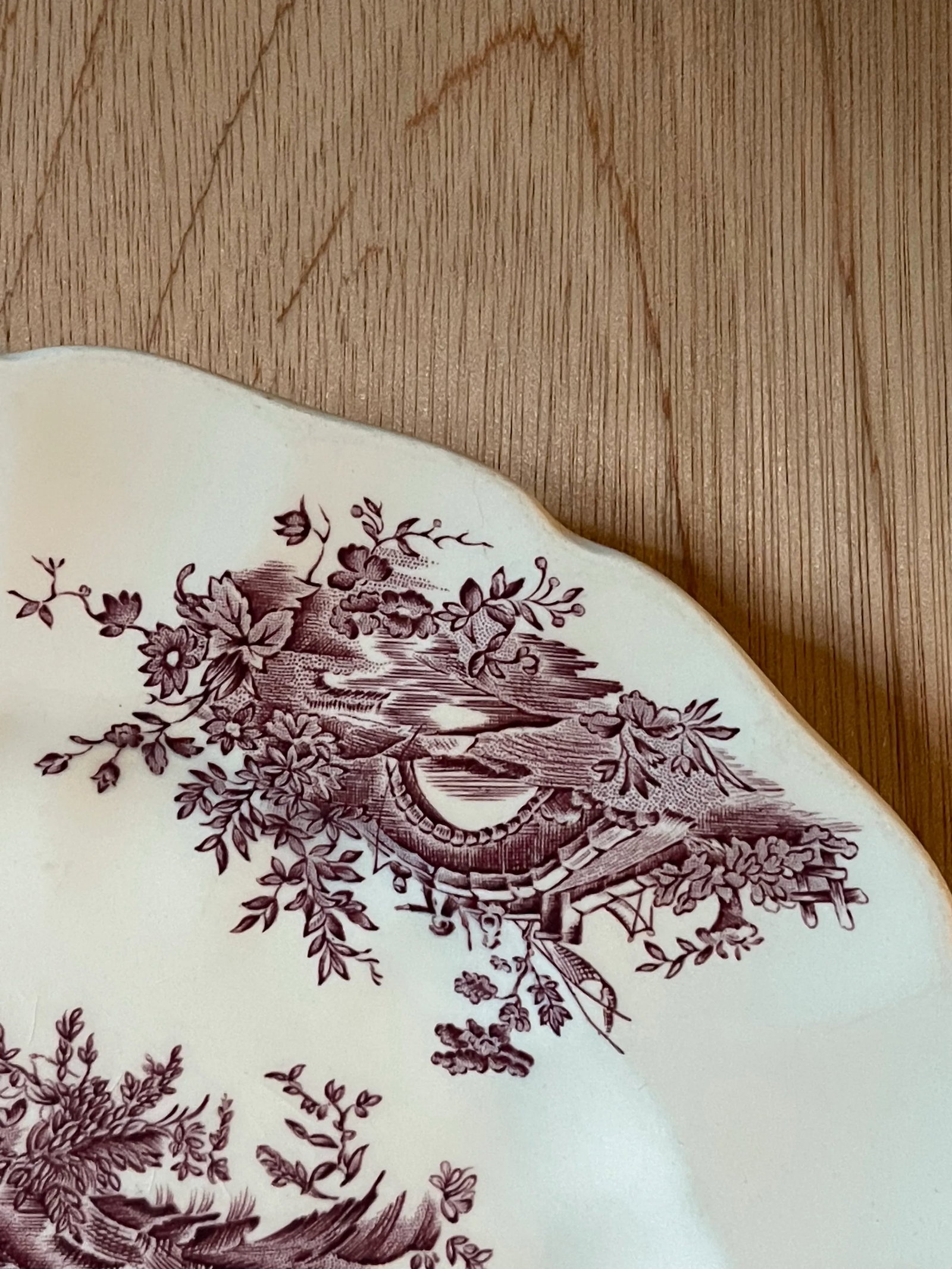 "Pastorale Toile De Jouy " Mauve Transferware Johnson Brothers Plate - 4
