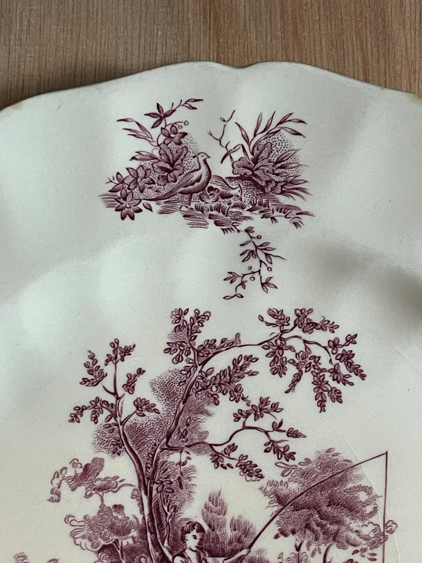 "Pastorale Toile De Jouy " Mauve Transferware Johnson Brothers Plate - 5