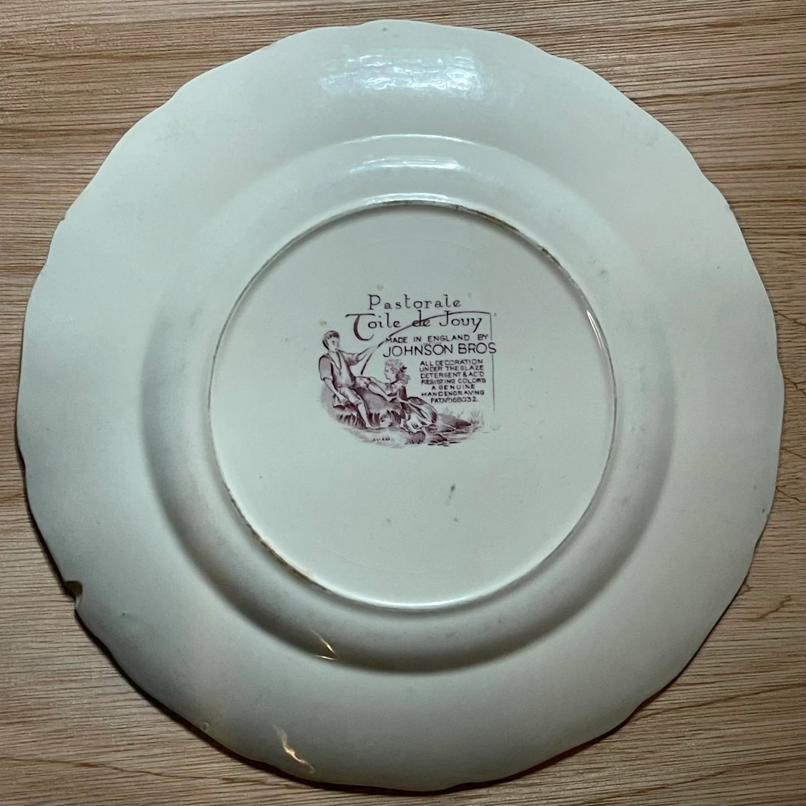 "Pastorale Toile De Jouy " Mauve Transferware Johnson Brothers Plate - 8