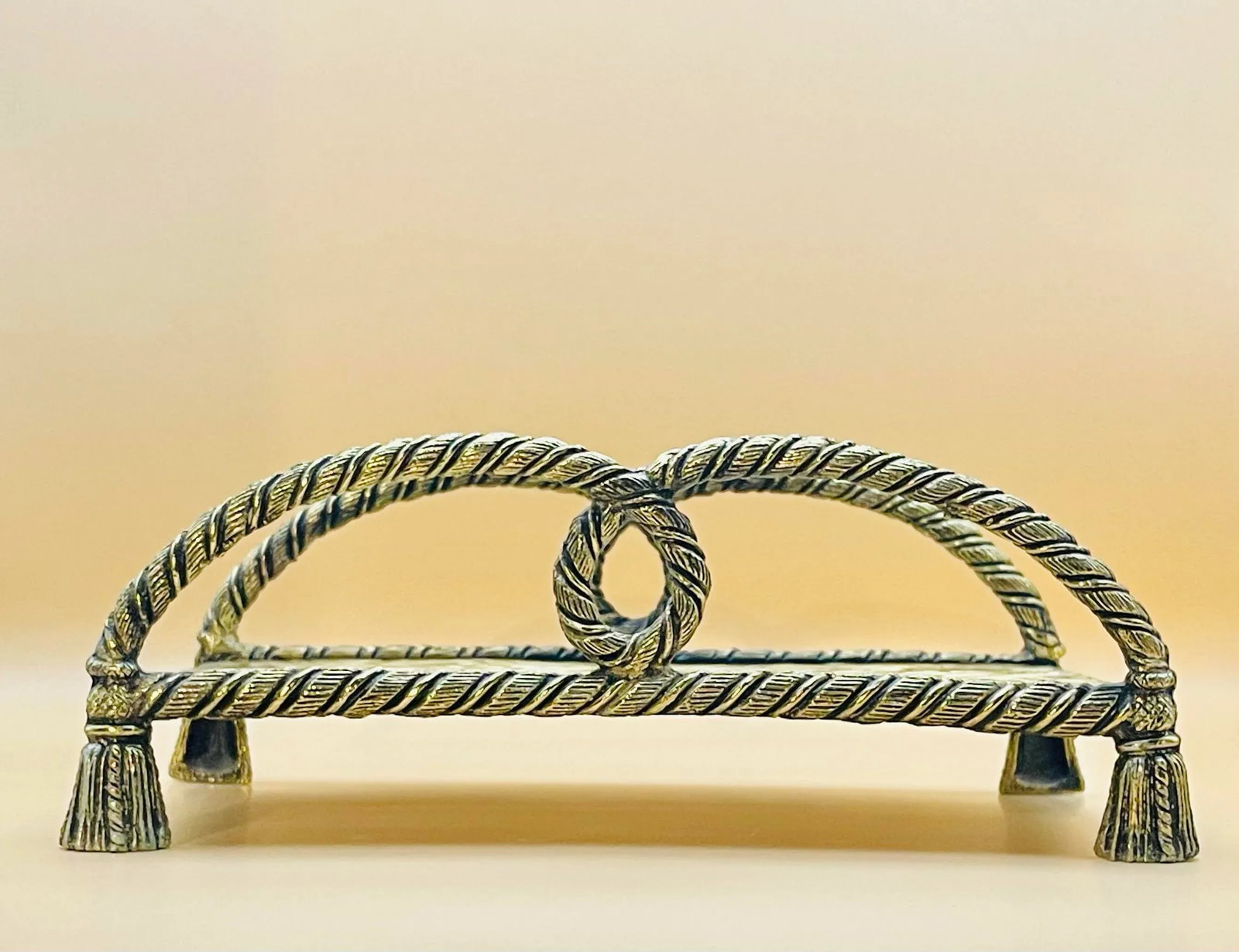 Vintage Golden Tassel Decorative Tray - 3