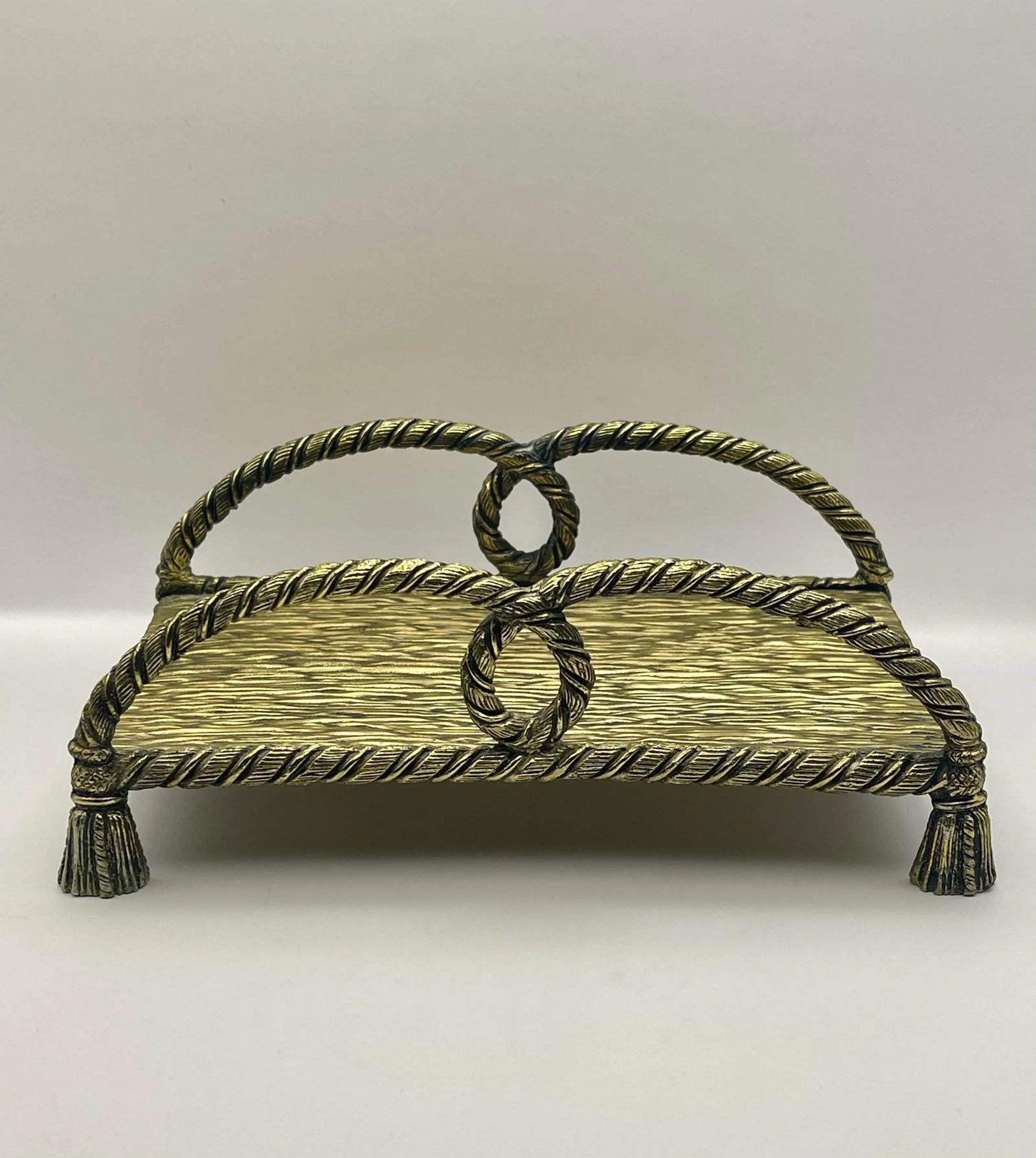 Vintage Golden Tassel Decorative Tray - 4