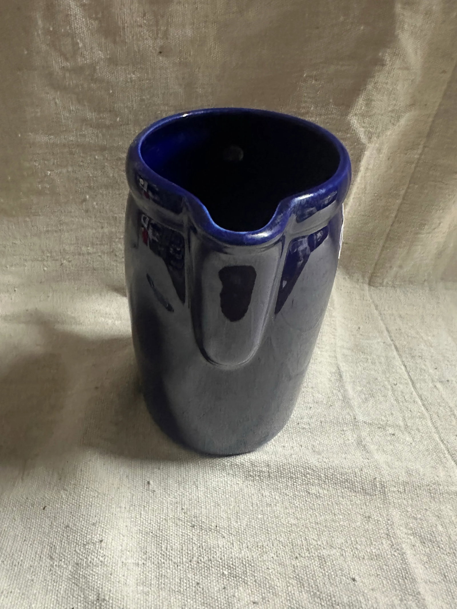Vintage McCoy Number 1429 Made in the Usa Cobalt Blue Water/Milk Pitcher - 2