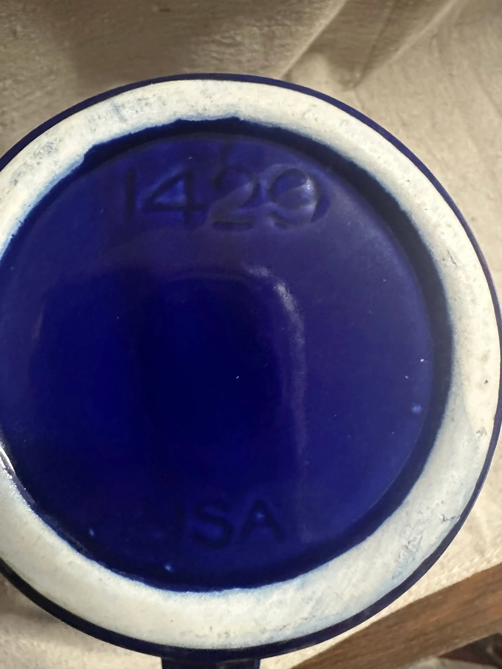 Vintage McCoy Number 1429 Made in the Usa Cobalt Blue Water/Milk Pitcher - 3