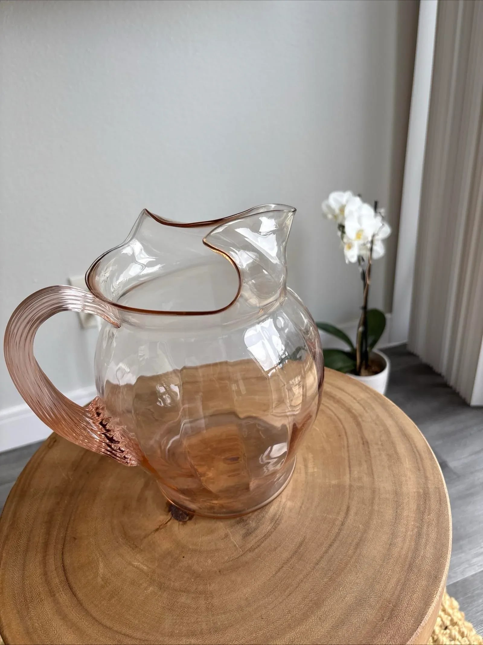 Macbeth Evan's Pink Depression Glass 1930's Pitcher - 11